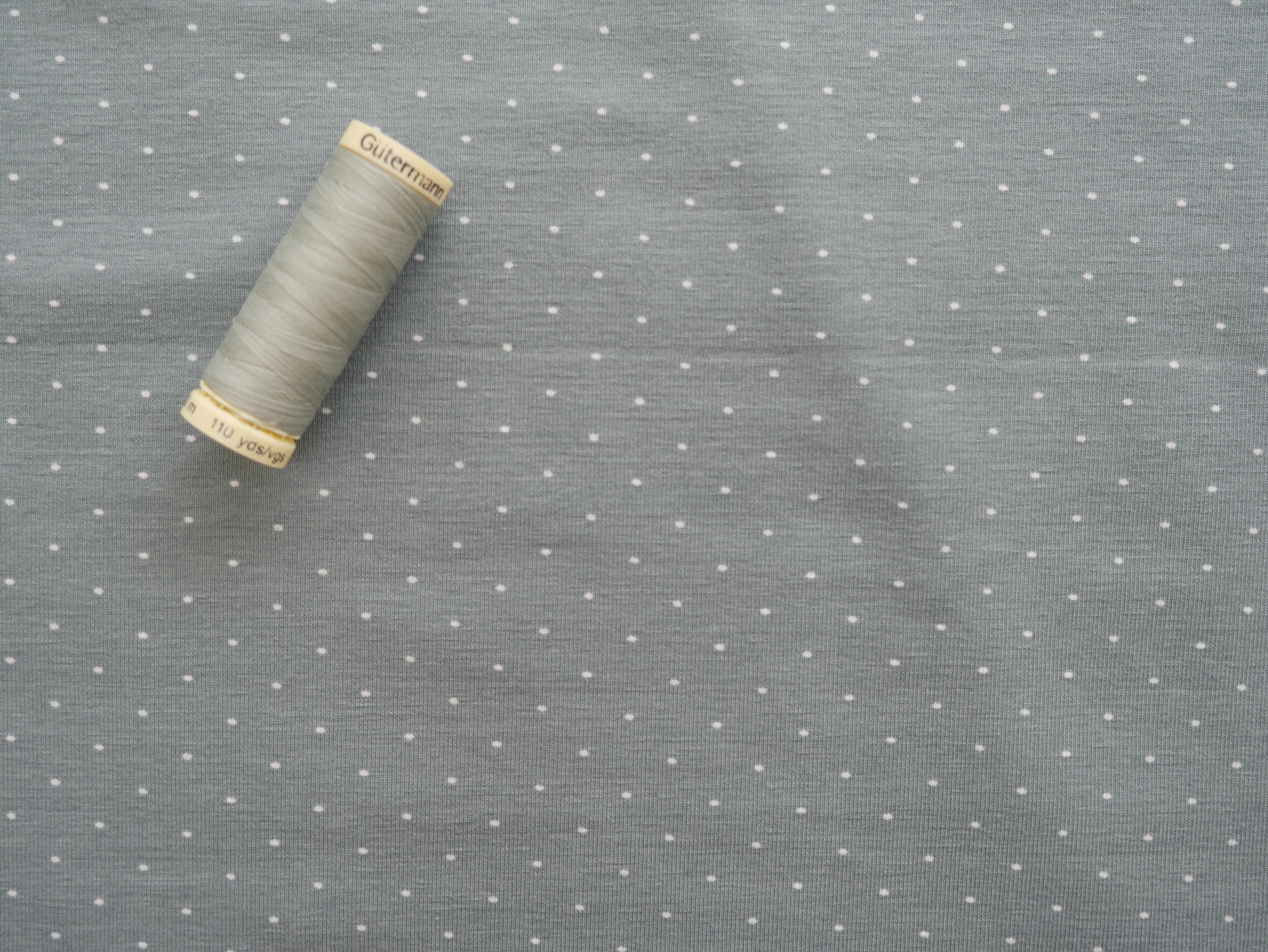 Pin Spot Cotton Jersey in Sage £16.00 pm-Cotton Jersey-Flying Bobbins Haberdashery