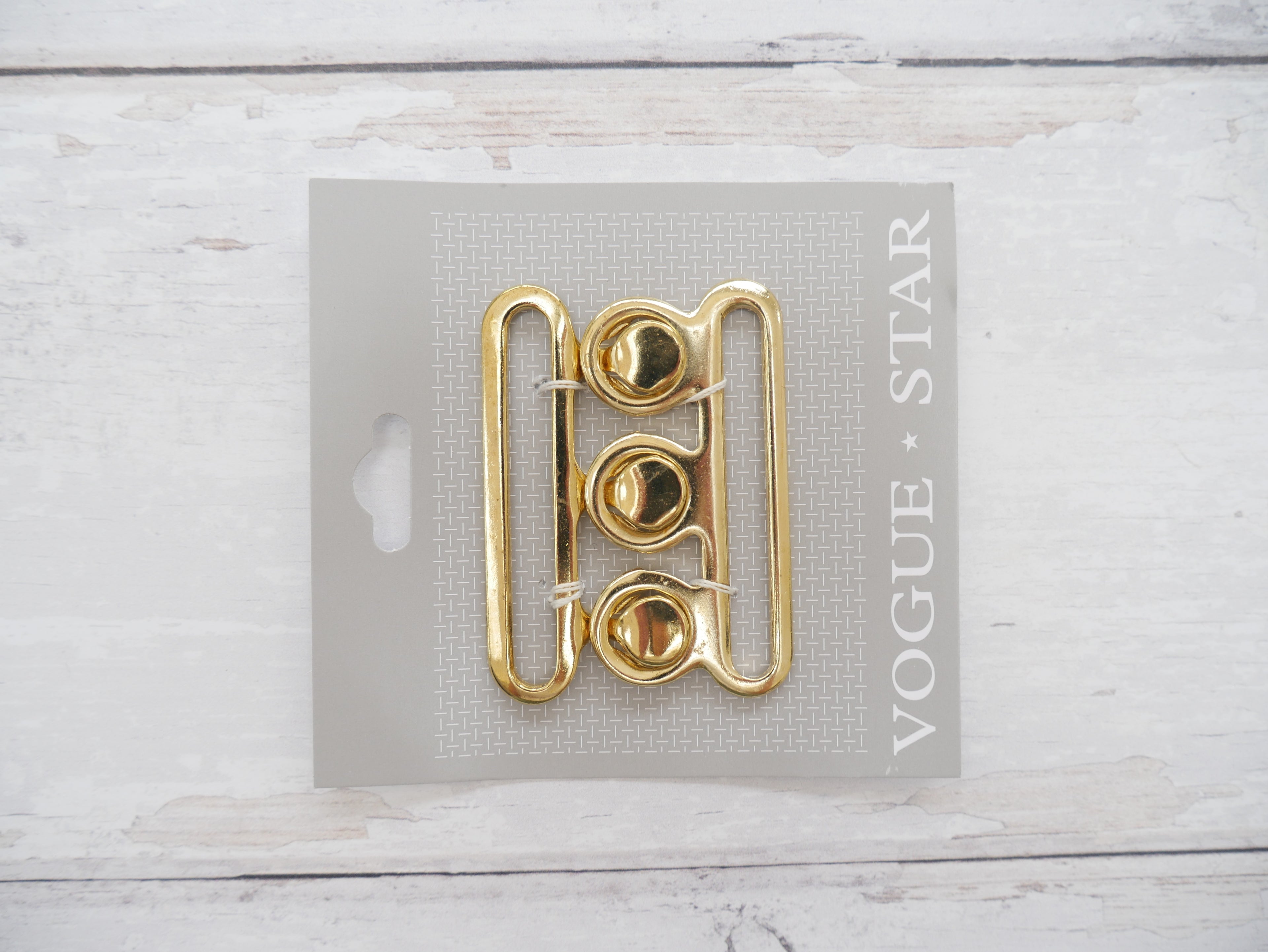 Fashion Buckle by Vogue, Nurse Clasp 50mm - Gold-Trims-Flying Bobbins Haberdashery