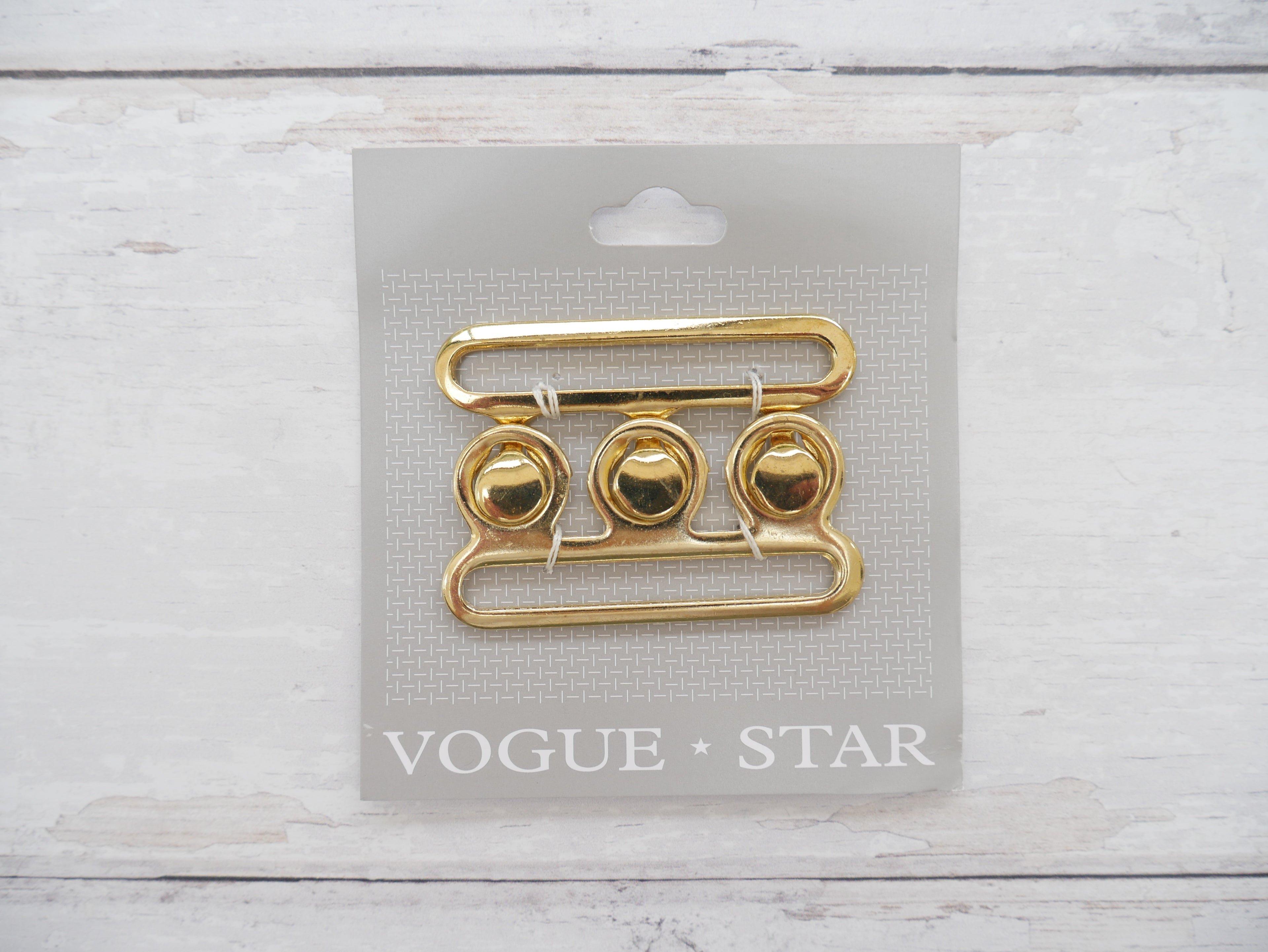 Fashion Buckle by Vogue, Nurse Clasp 50mm - Gold-Trims-Flying Bobbins Haberdashery