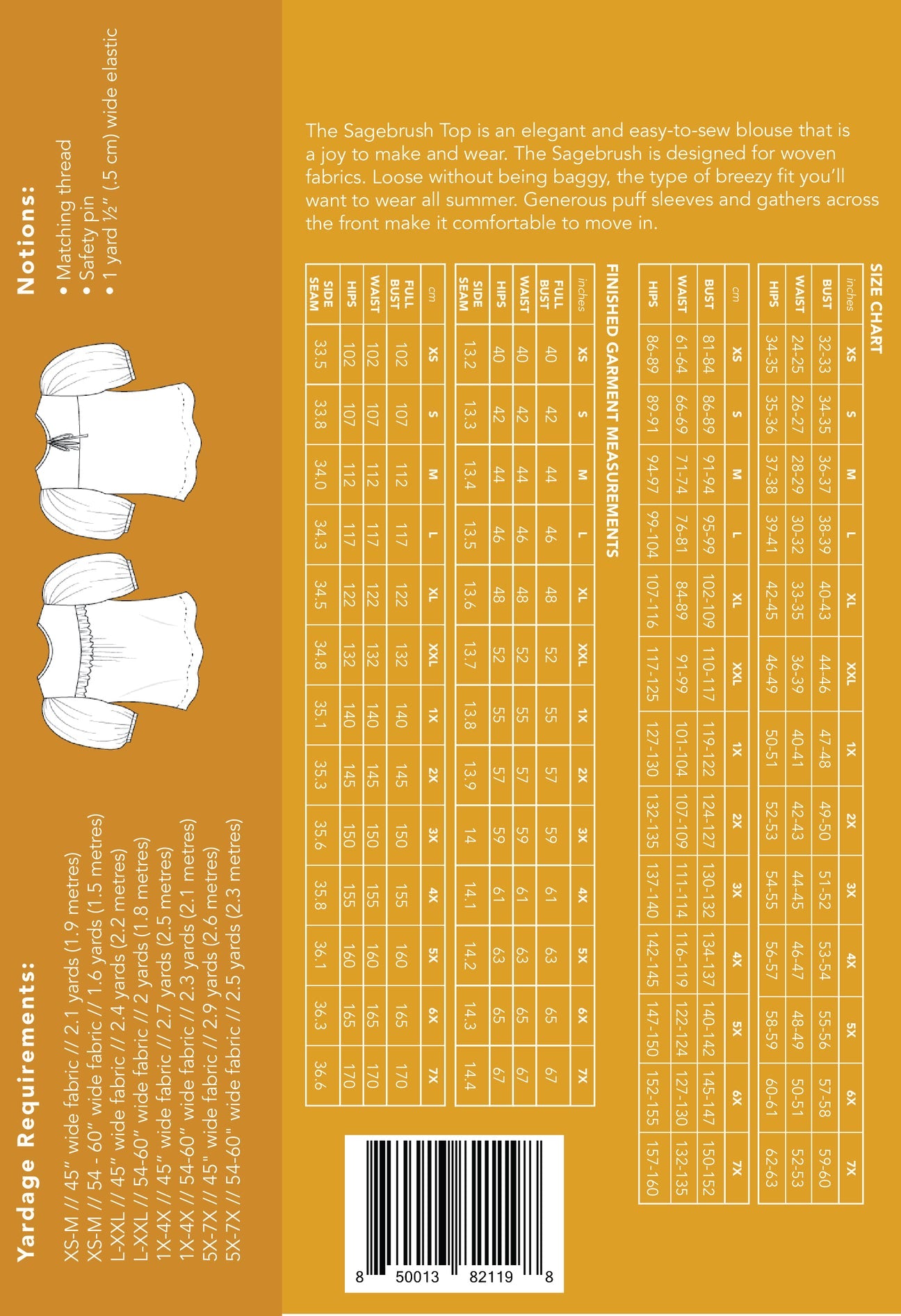 Friday Pattern Company Sagebrush Top - Paper Pattern-Pattern-Flying Bobbins Haberdashery