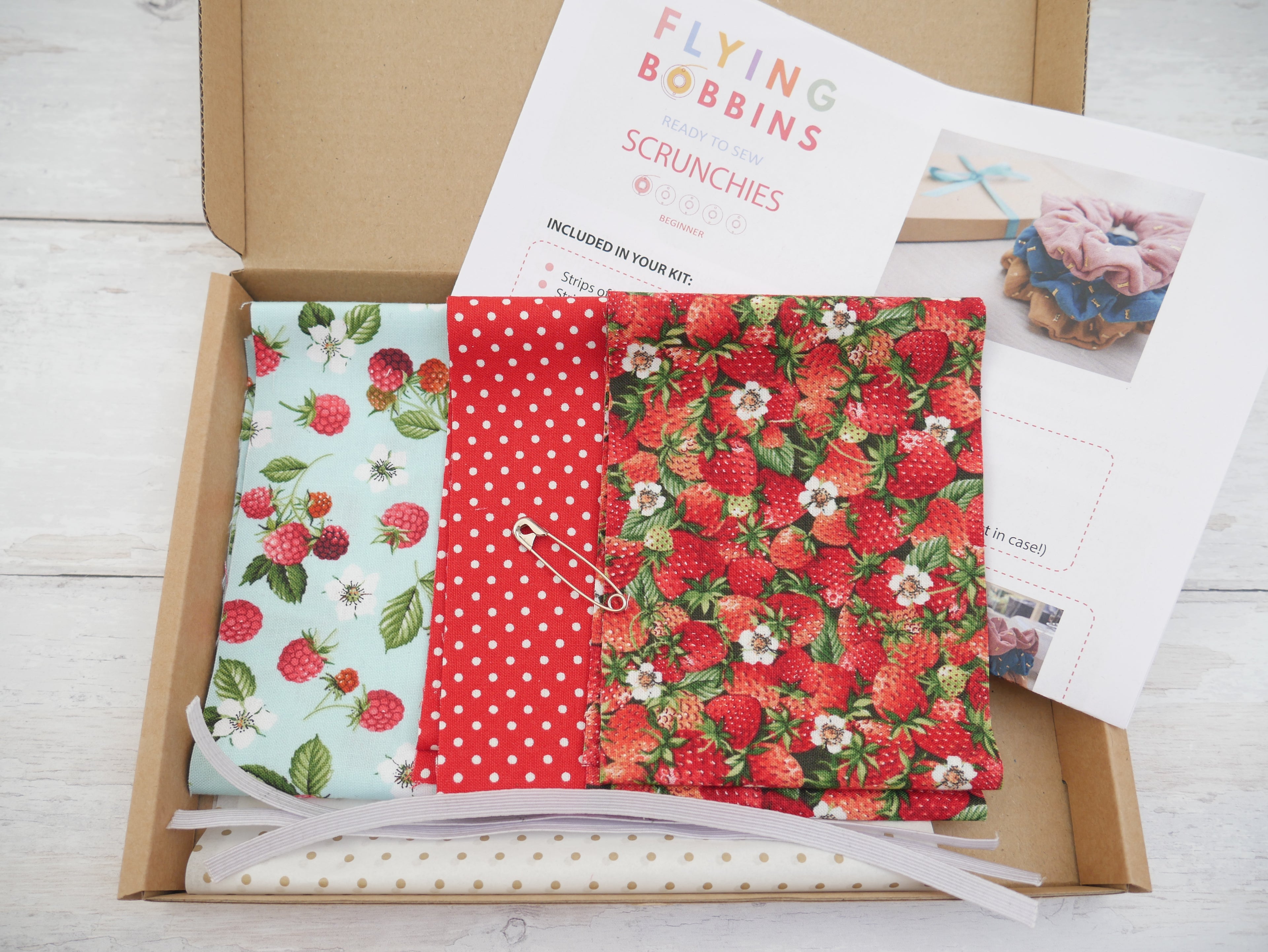 Scrunchie Trio - Summer Fruits-Sewing Kit-Flying Bobbins Haberdashery