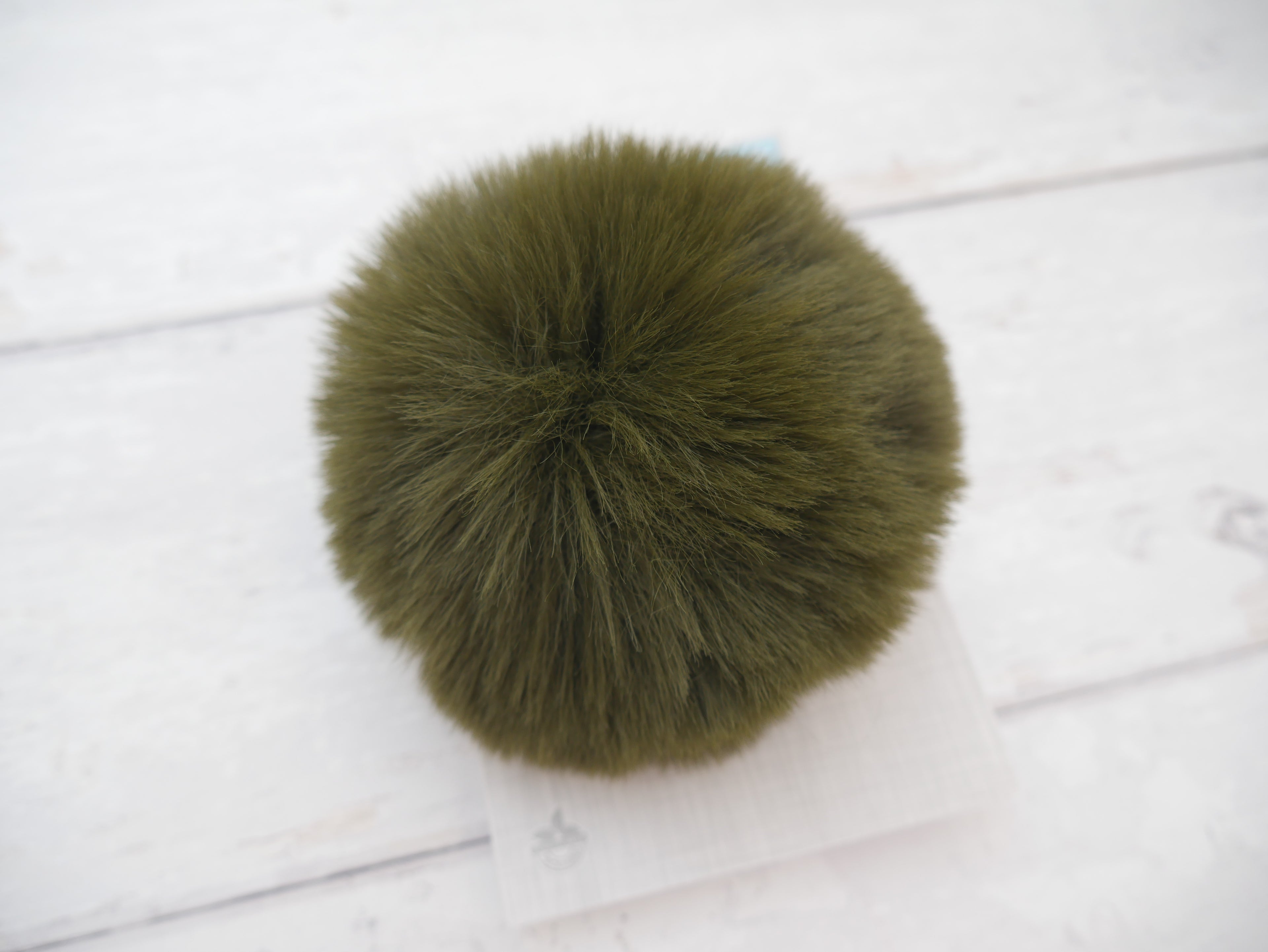 Fur Pom Pom, Khaki-Flying Bobbins Haberdashery