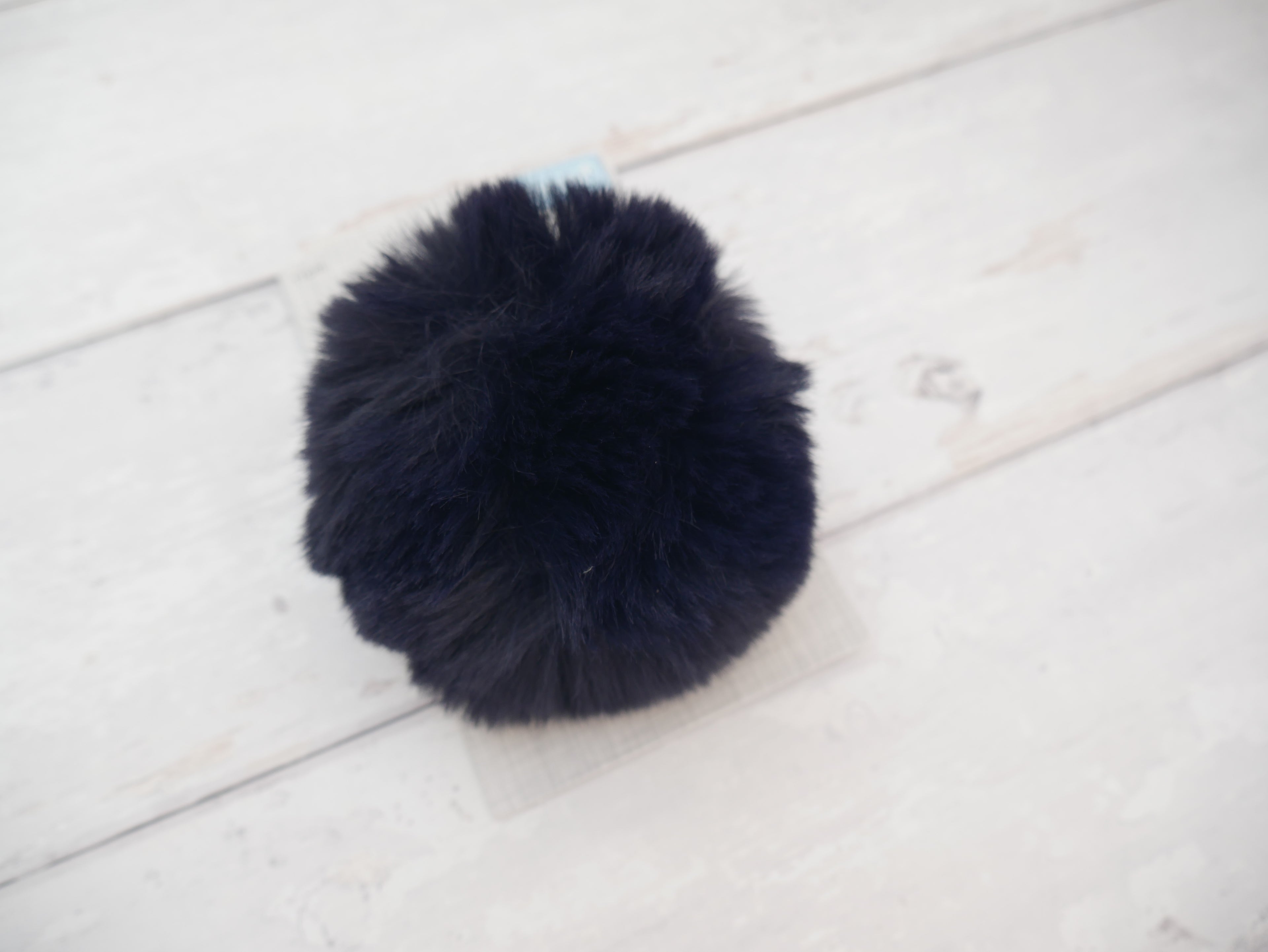 Fur Pom Pom, Navy-Flying Bobbins Haberdashery