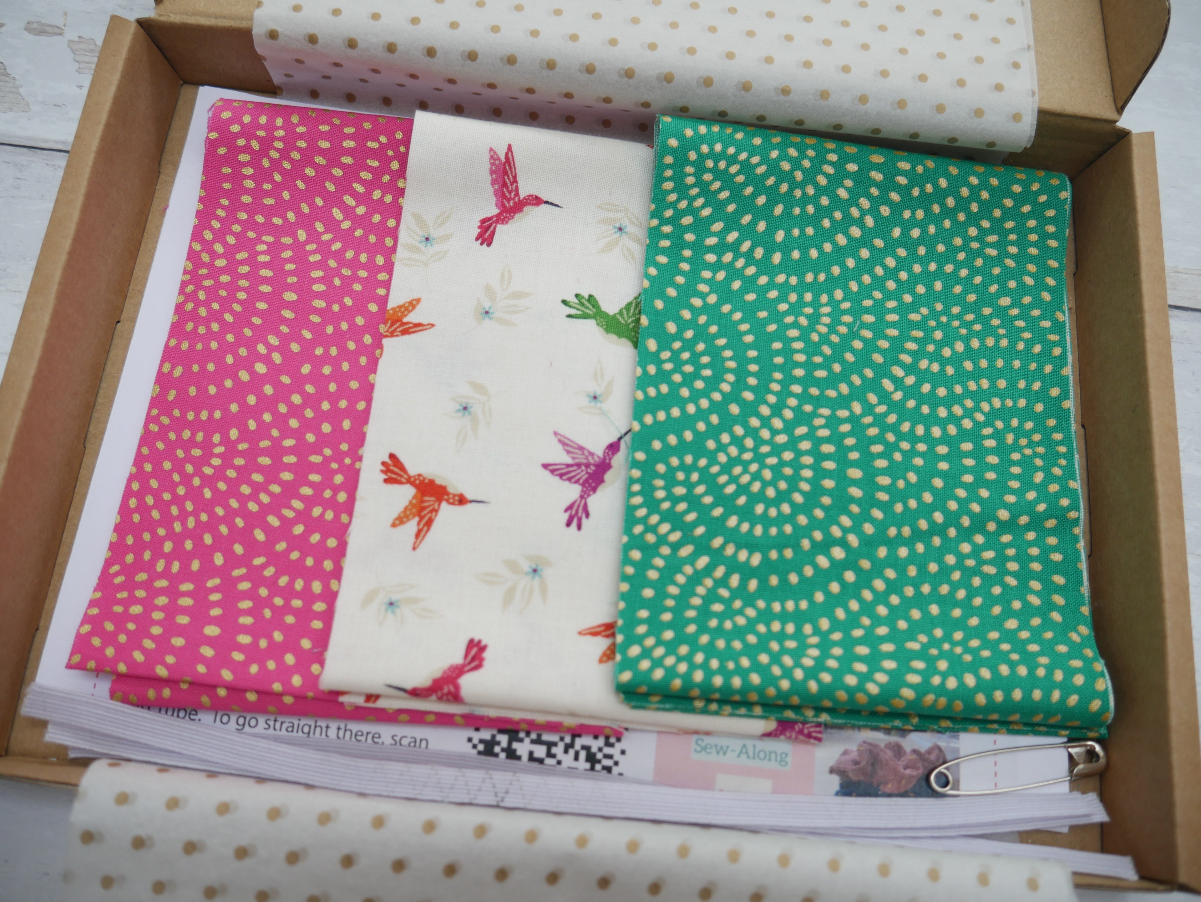 Scrunchie Trio - Hummingbirds-Sewing Kit-Flying Bobbins Haberdashery