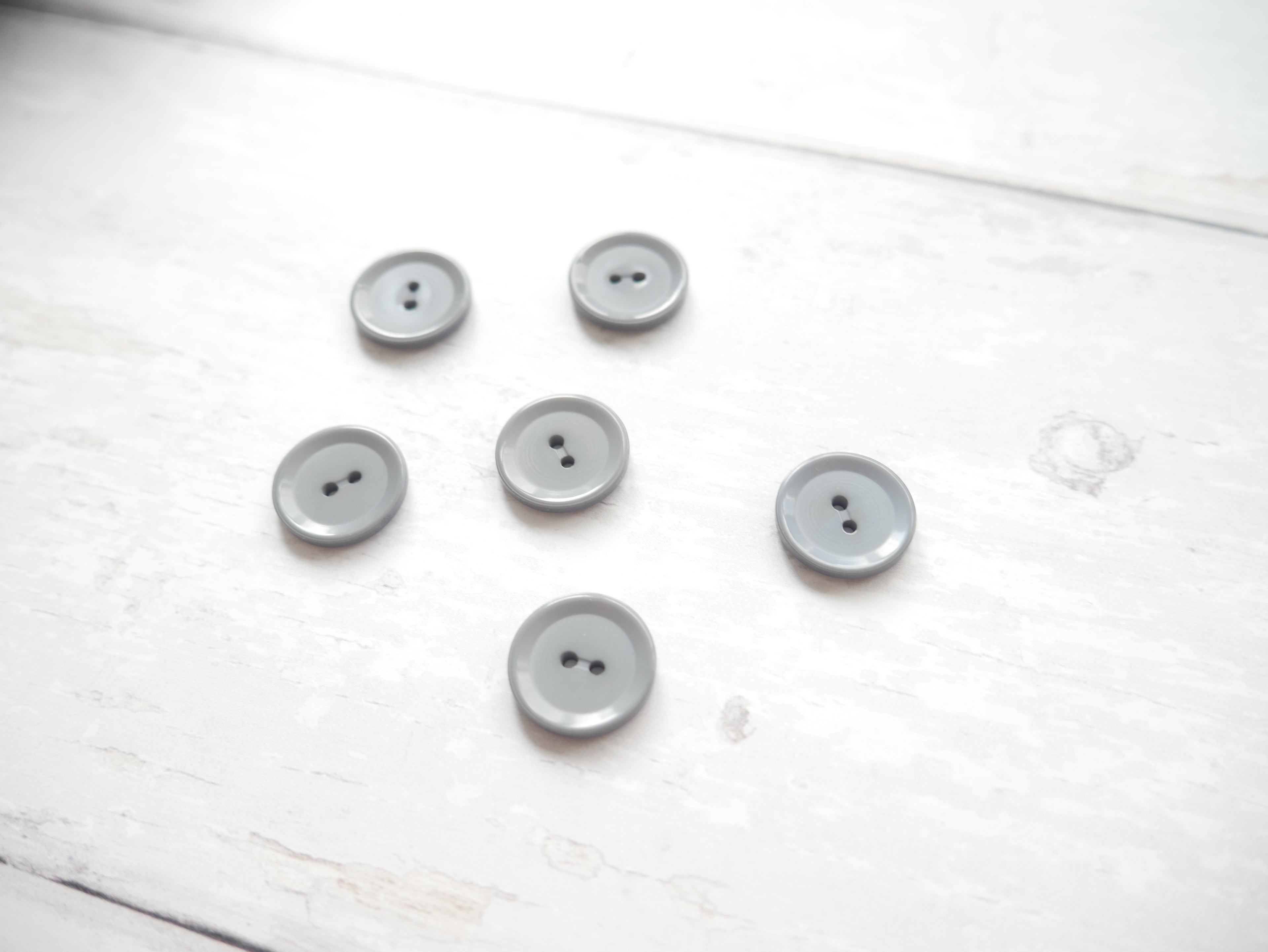 2-Hole 15mm Shine Button in Eucalyptus-Button-Flying Bobbins Haberdashery