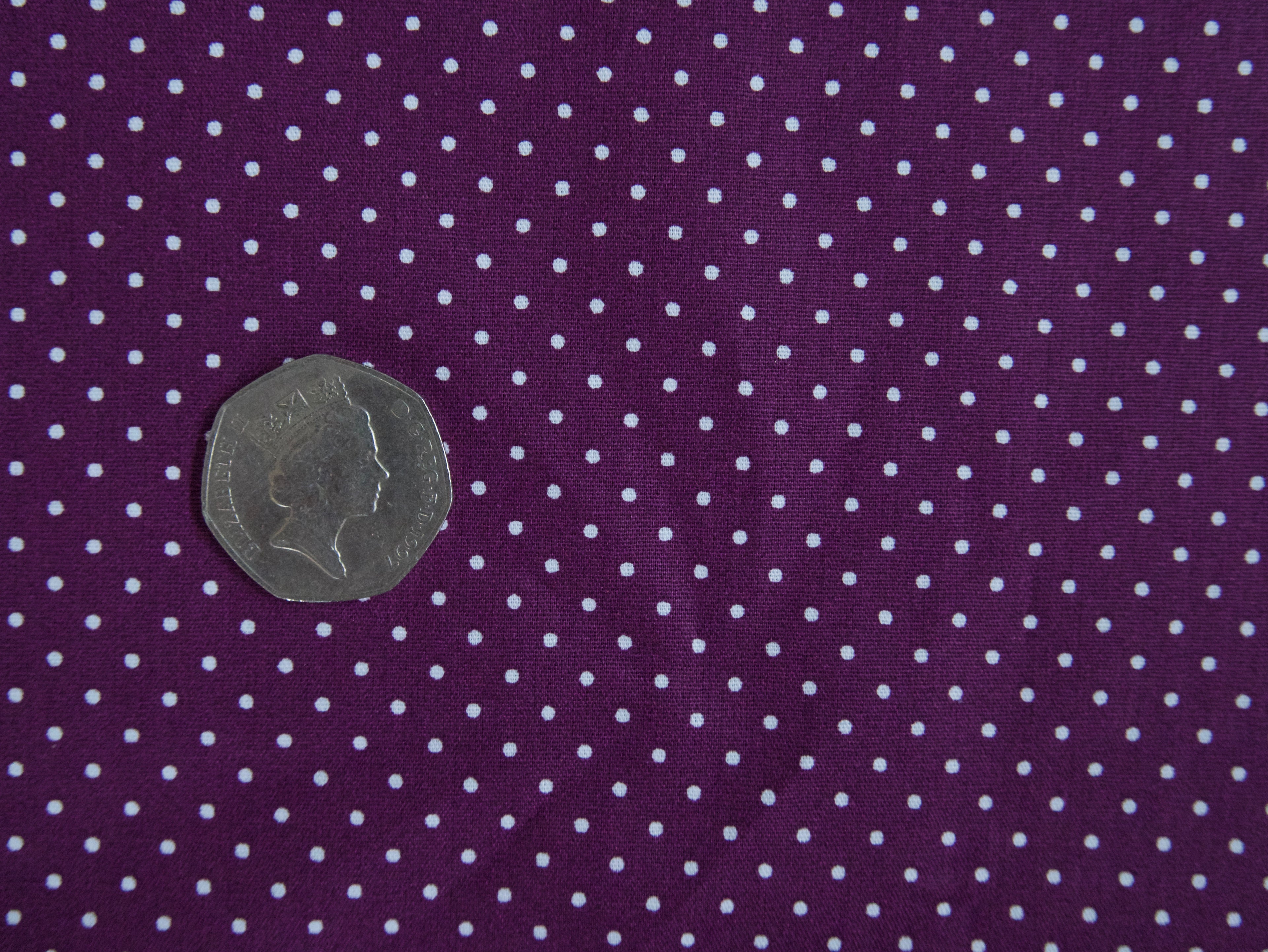 Pin-Spot Printed Cotton, Purple £8.50 p/m-Fabric-Flying Bobbins Haberdashery