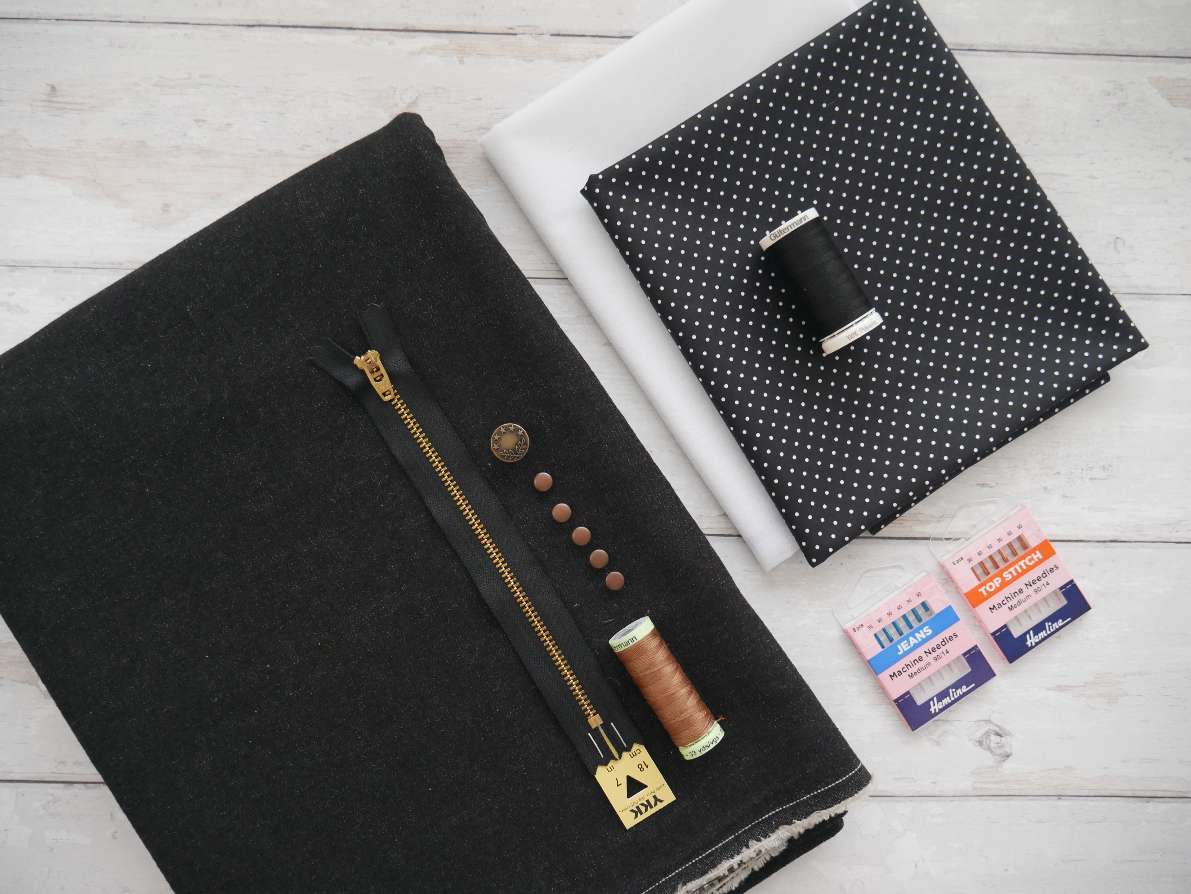 Ginger Jeans Kit - Black Stretch Denim-Flying Bobbins Haberdashery