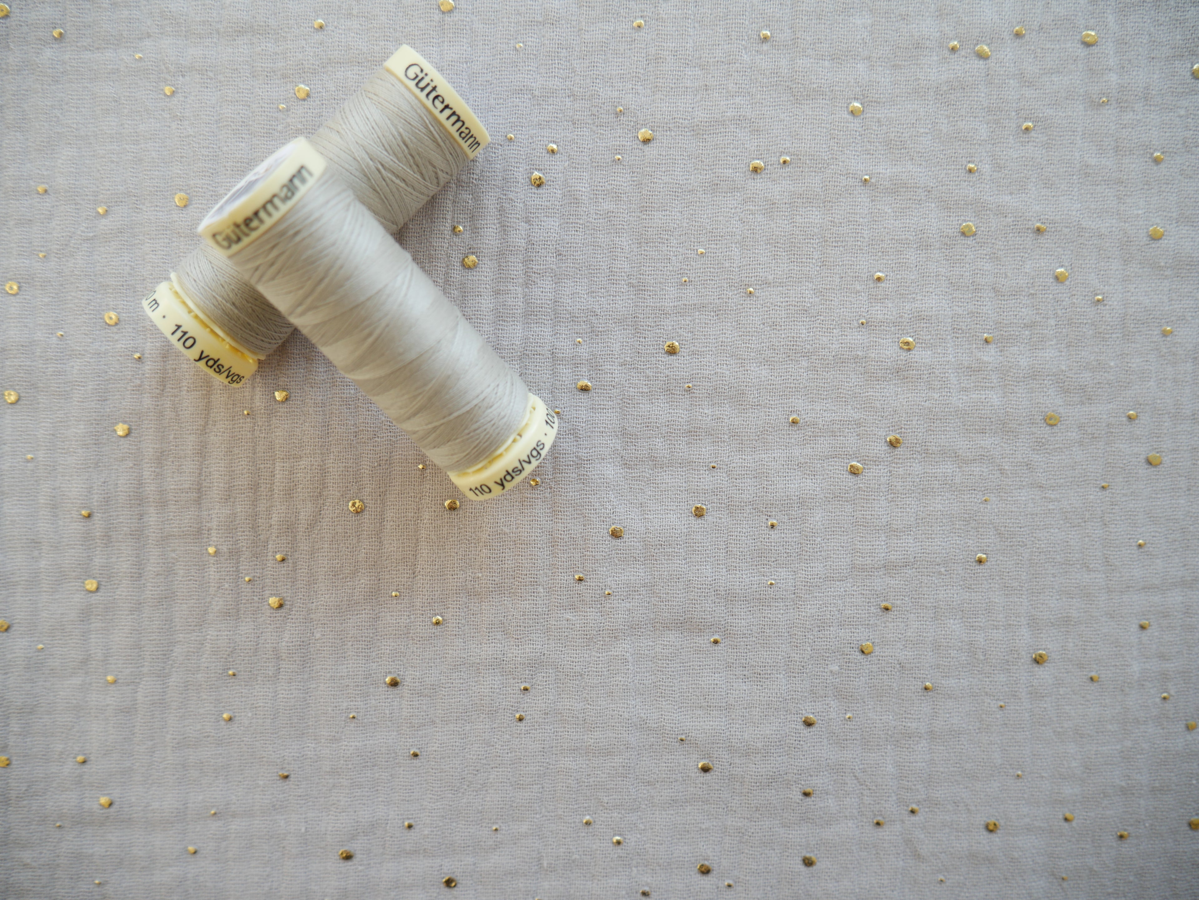 Gold Spot Double Gauze in Sand £12 p/m-Flying Bobbins Haberdashery