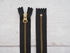 25cm YKK Antique Brass Metal Zip - Black Tape-Zip-Flying Bobbins Haberdashery