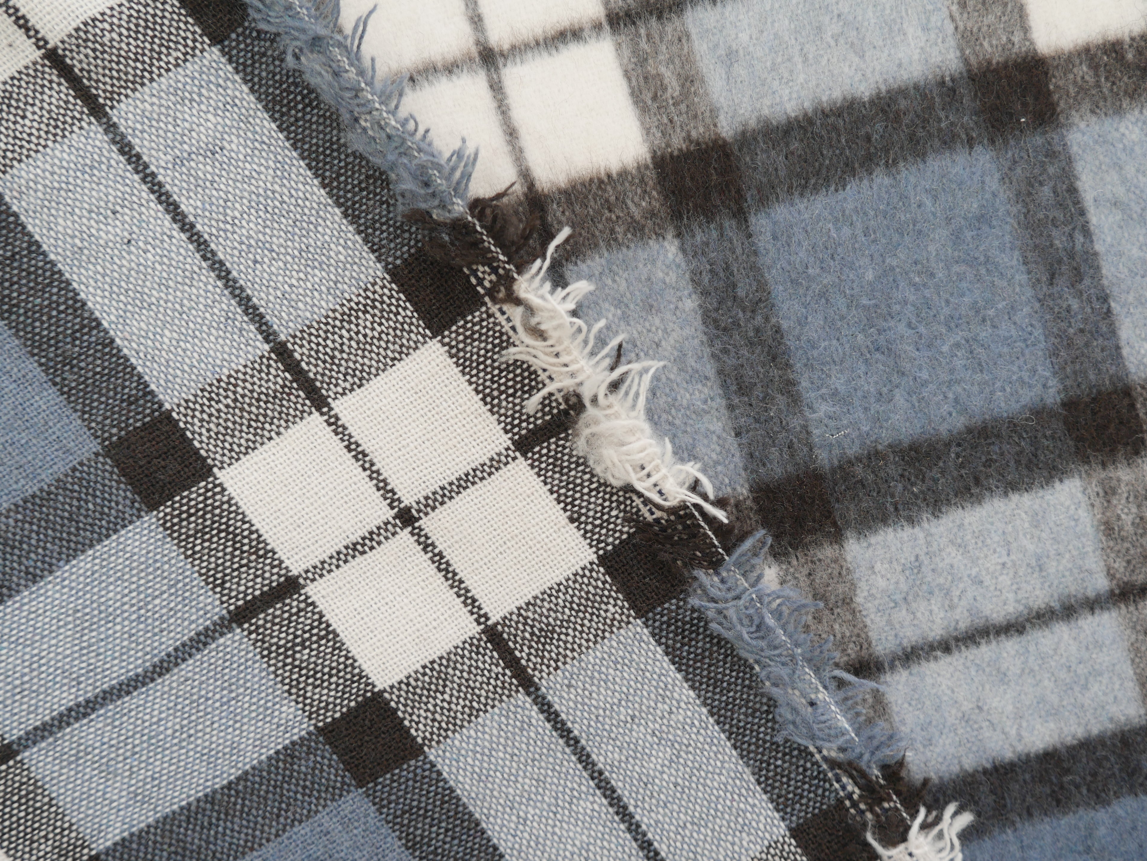 Wool Mix Brushed Check in Sky, £29.50 p/m-Fabric-Flying Bobbins Haberdashery