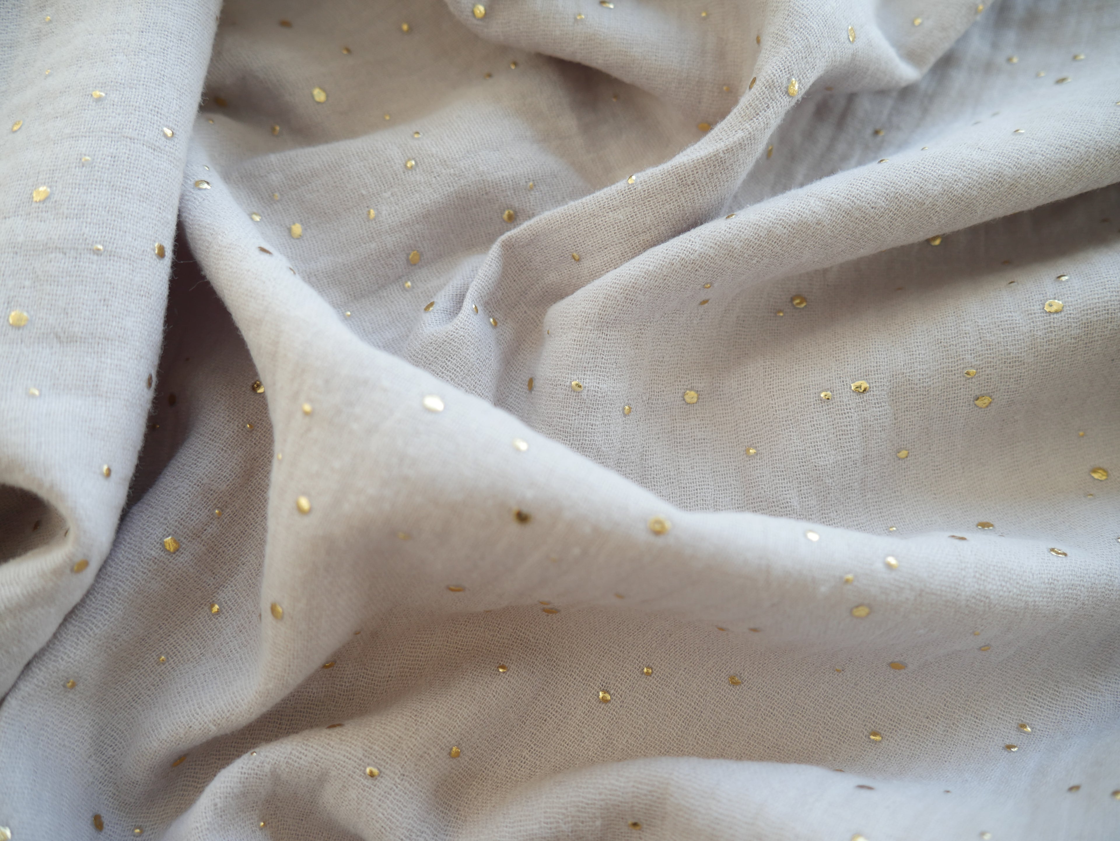 Gold Spot Double Gauze in Sand £12 p/m-Flying Bobbins Haberdashery