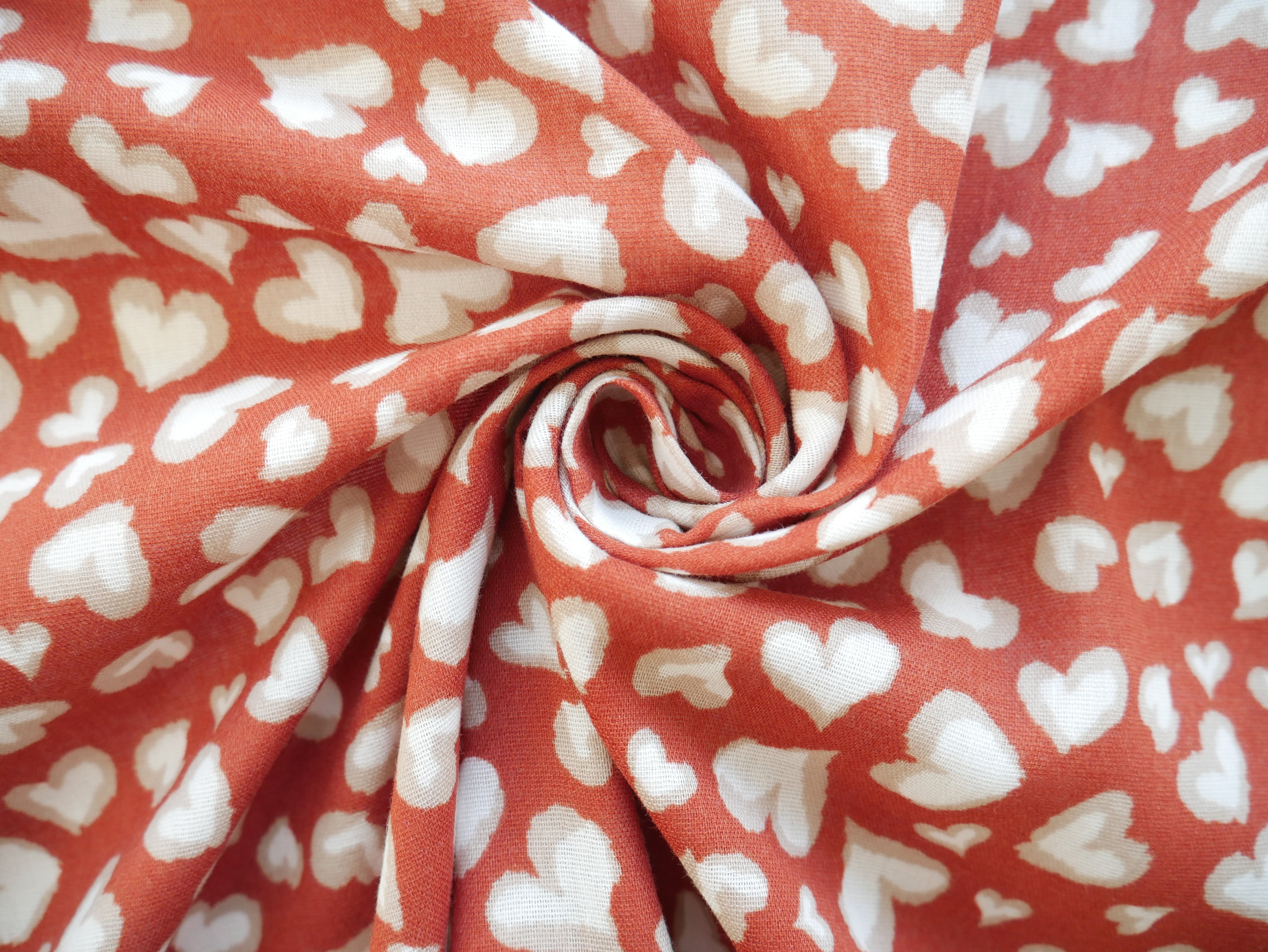 Painted Hearts Double Gauze £8.00 p/m-Flying Bobbins Haberdashery