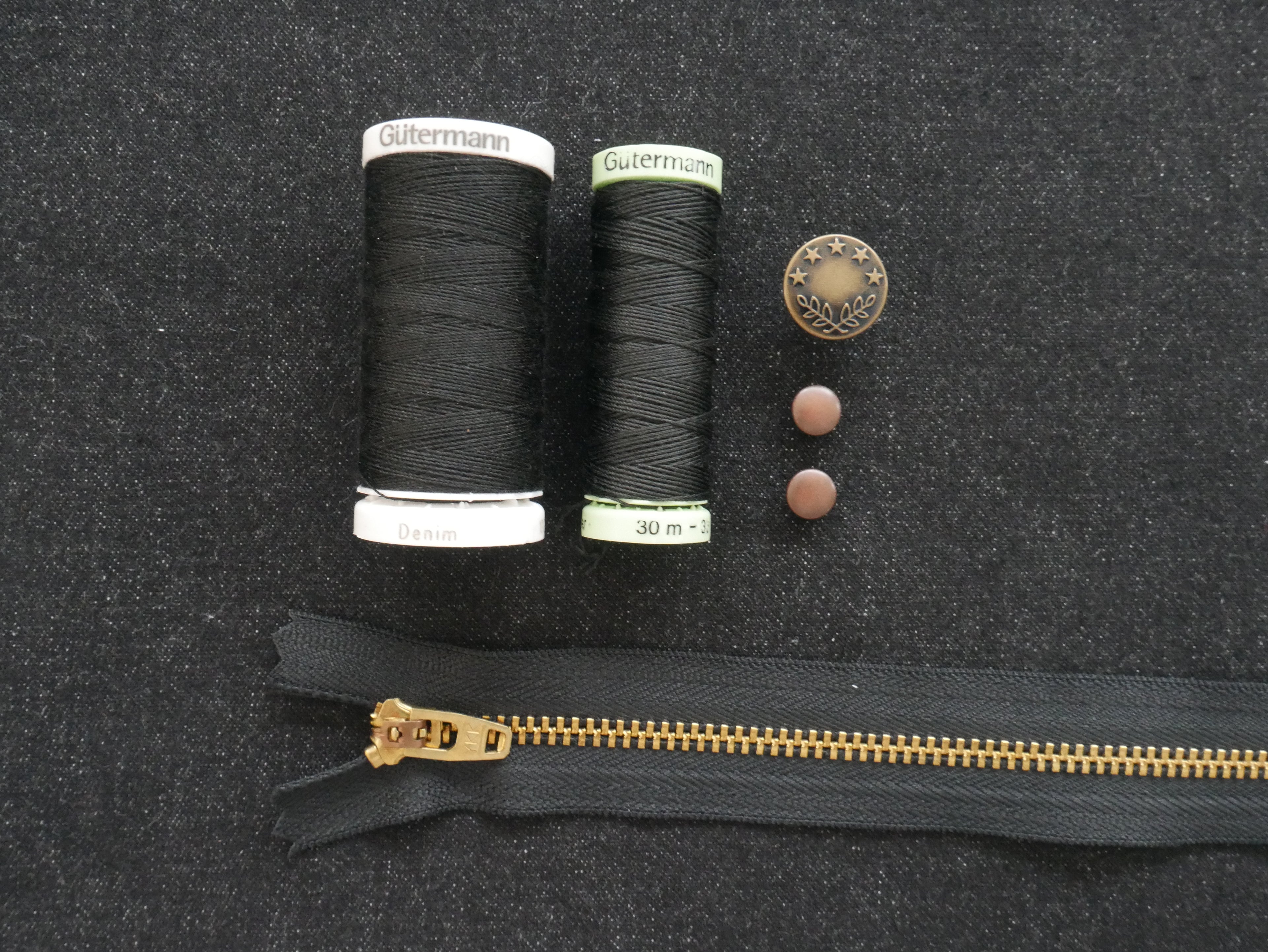 Ginger Jeans Kit - Black Stretch Denim-Flying Bobbins Haberdashery