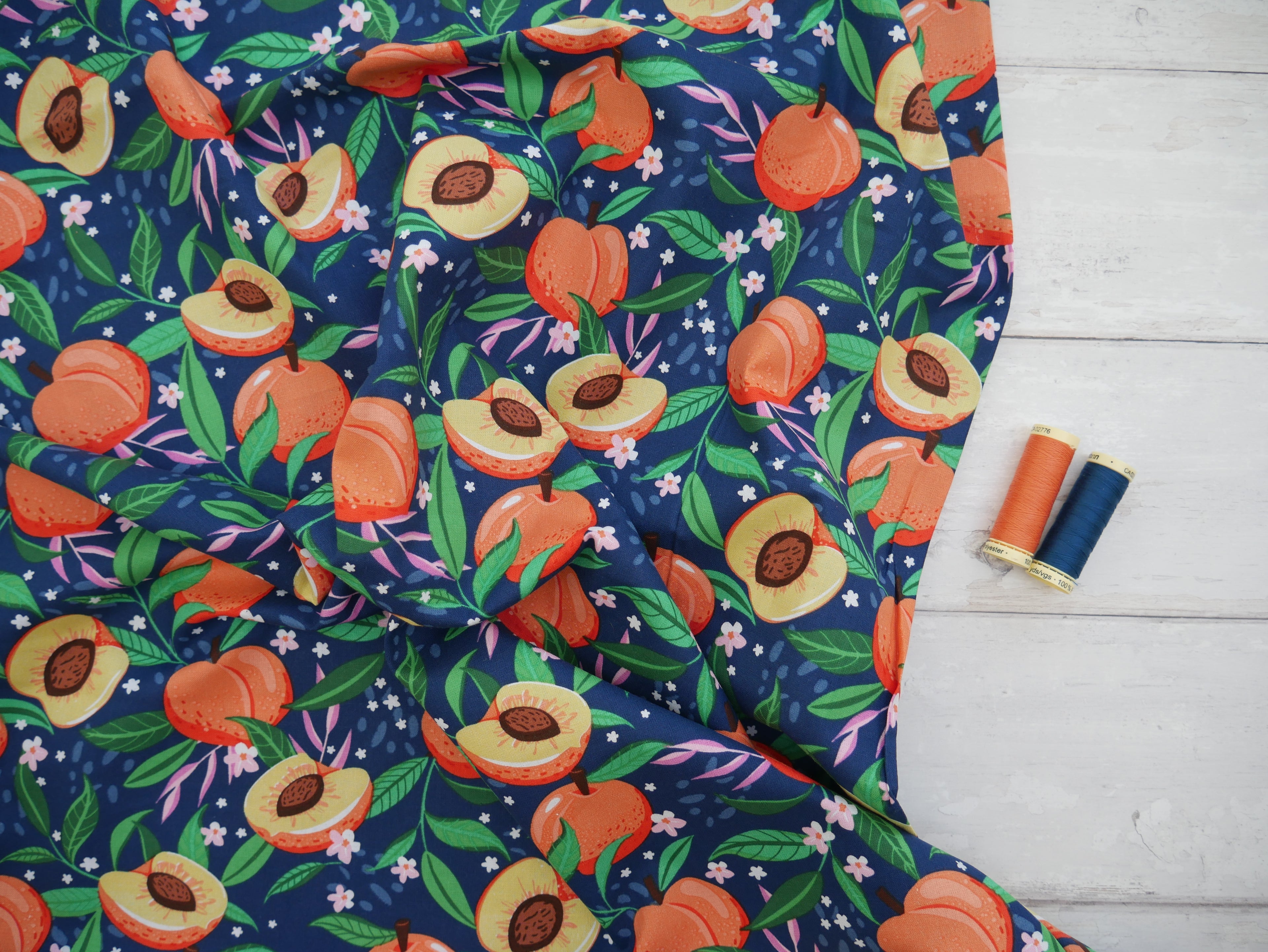Gone Wild Peaches - 100% Cotton, £9.50 pm-Cotton-Flying Bobbins Haberdashery