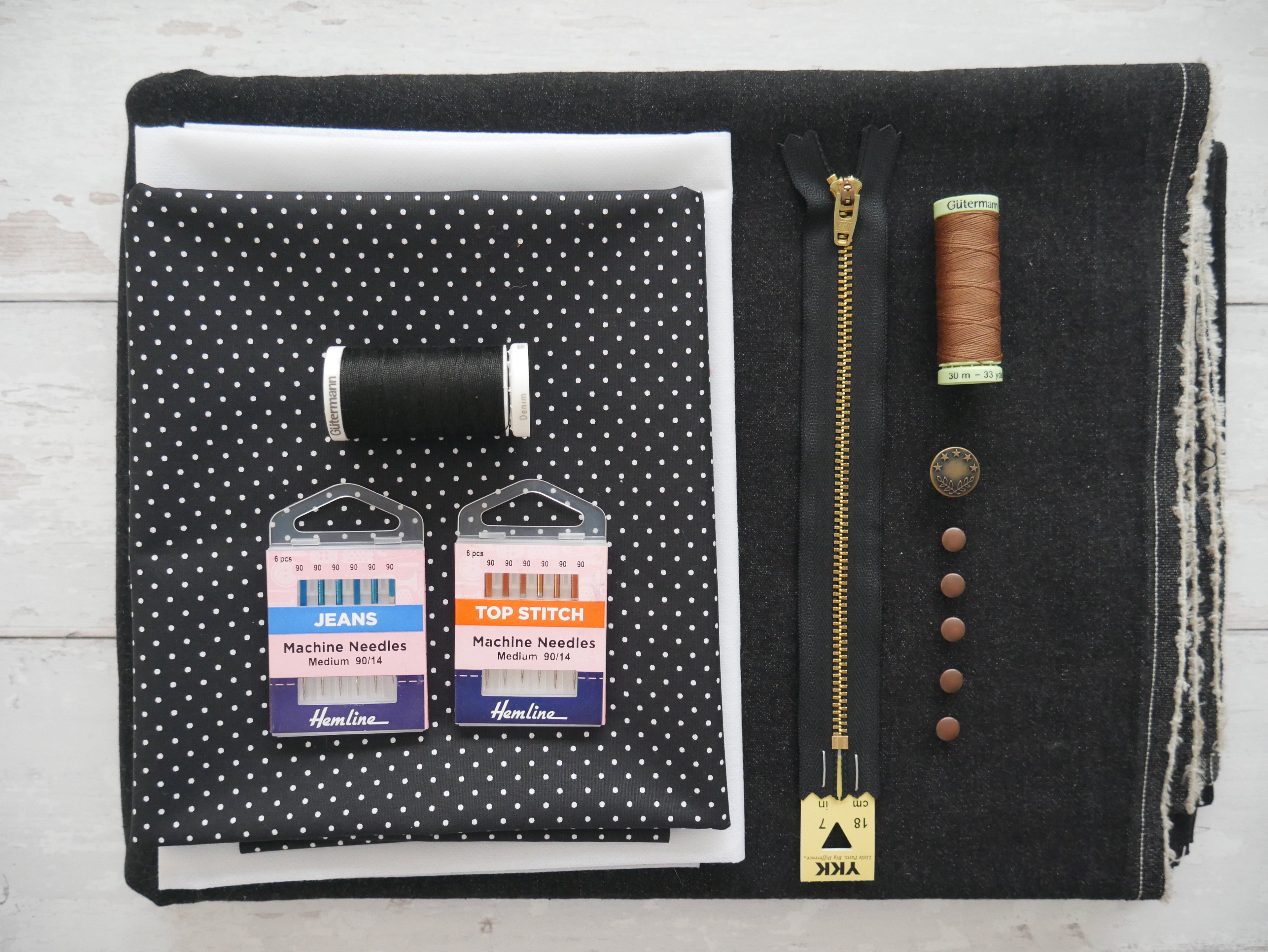 Ginger Jeans Kit - Black Stretch Denim-Flying Bobbins Haberdashery