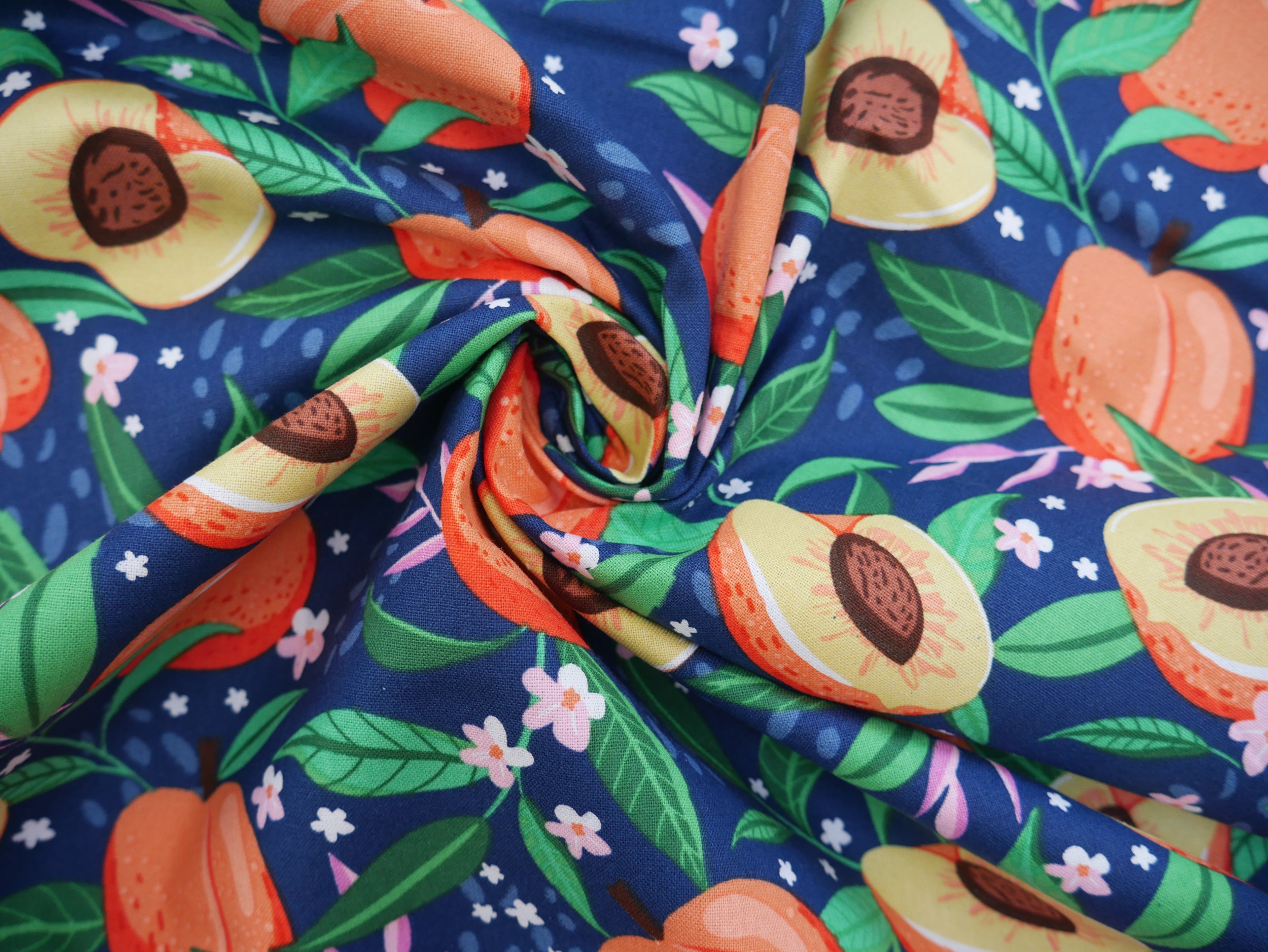 Gone Wild Peaches - 100% Cotton, £9.50 pm-Cotton-Flying Bobbins Haberdashery