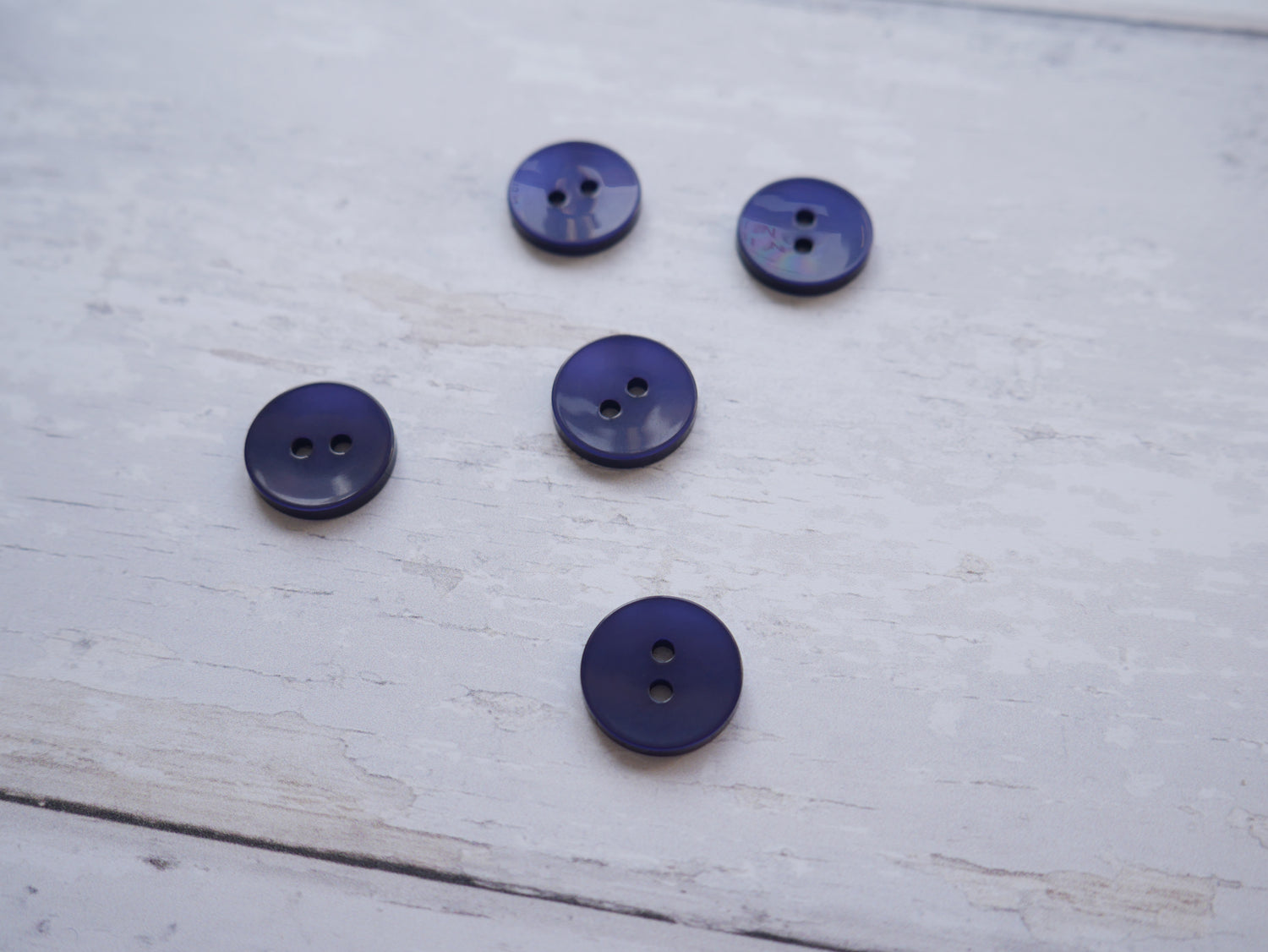 2-Hole 15mm Button in Navy-Button-Flying Bobbins Haberdashery