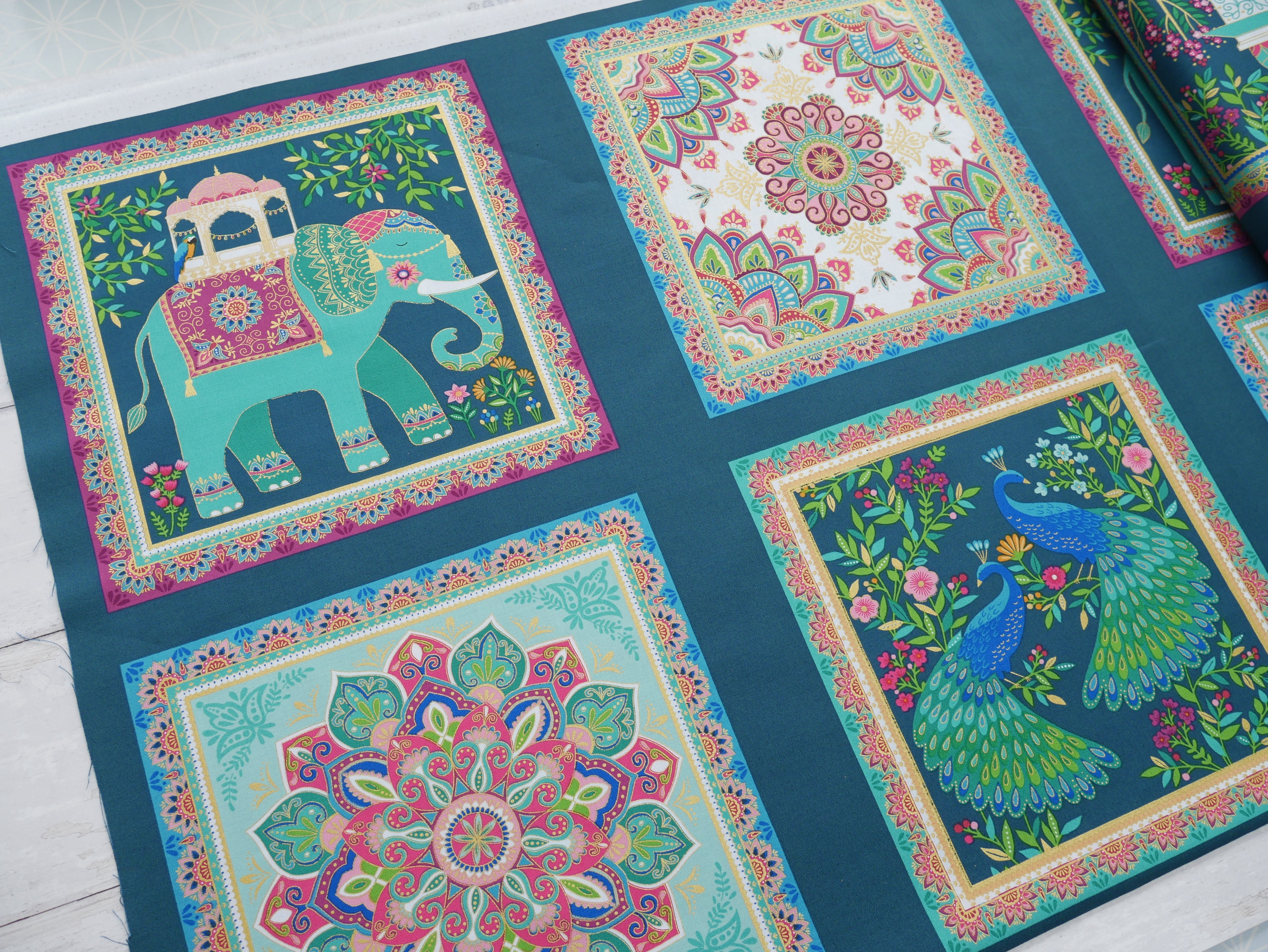 Jaipur Panel Printed Cotton Panel, £7.50-Cotton-Flying Bobbins Haberdashery