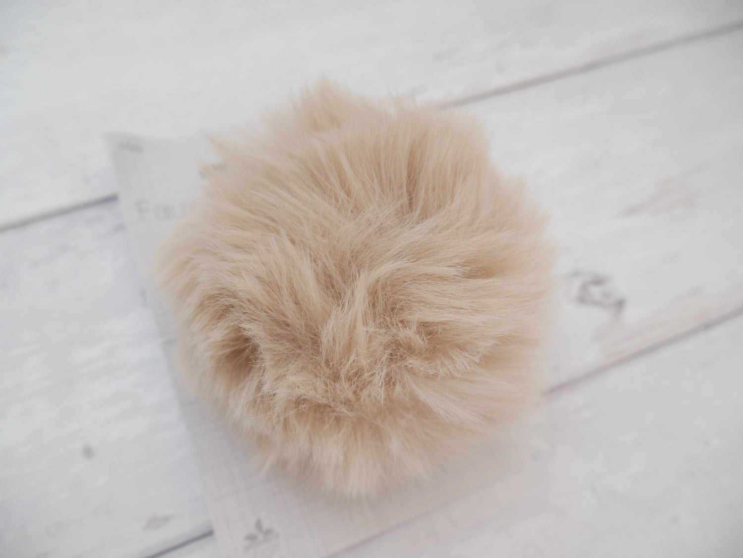 Fur Pom Pom, Natural-Flying Bobbins Haberdashery