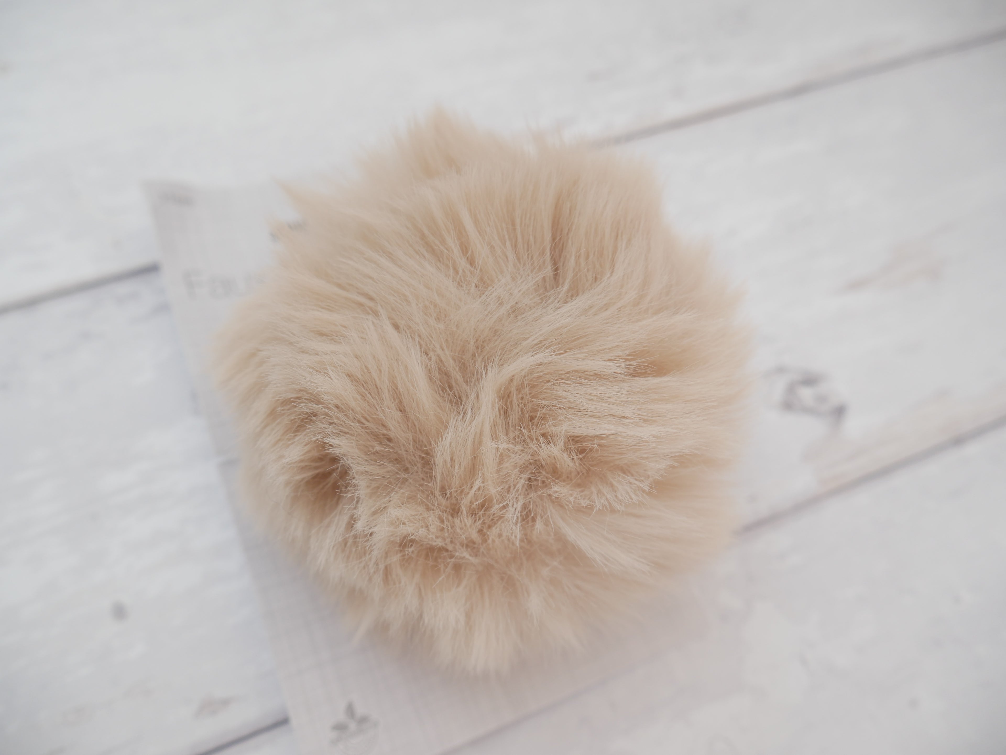 Fur Pom Pom, Natural-Flying Bobbins Haberdashery