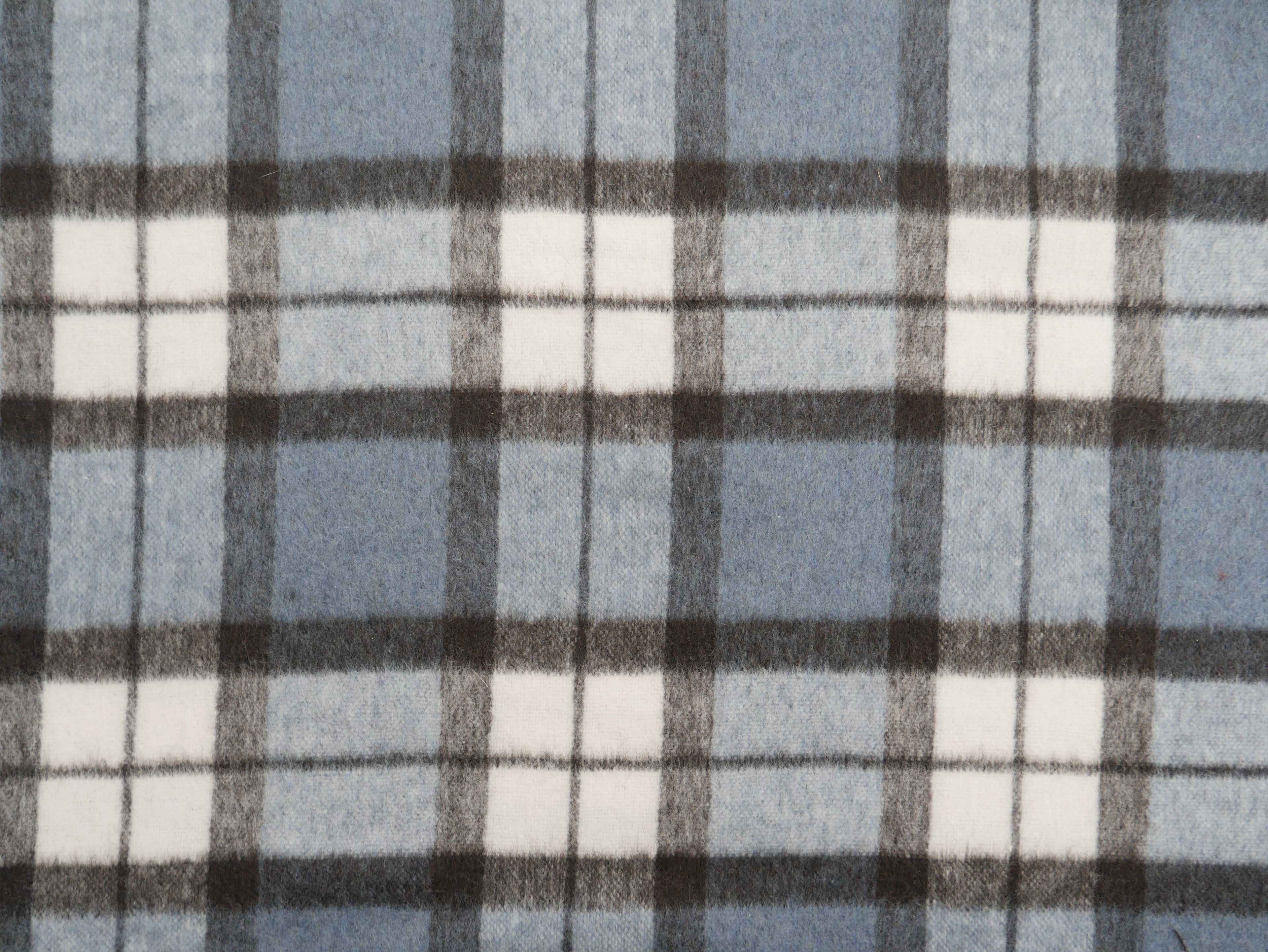 Wool Mix Brushed Check in Sky, £29.50 p/m-Fabric-Flying Bobbins Haberdashery
