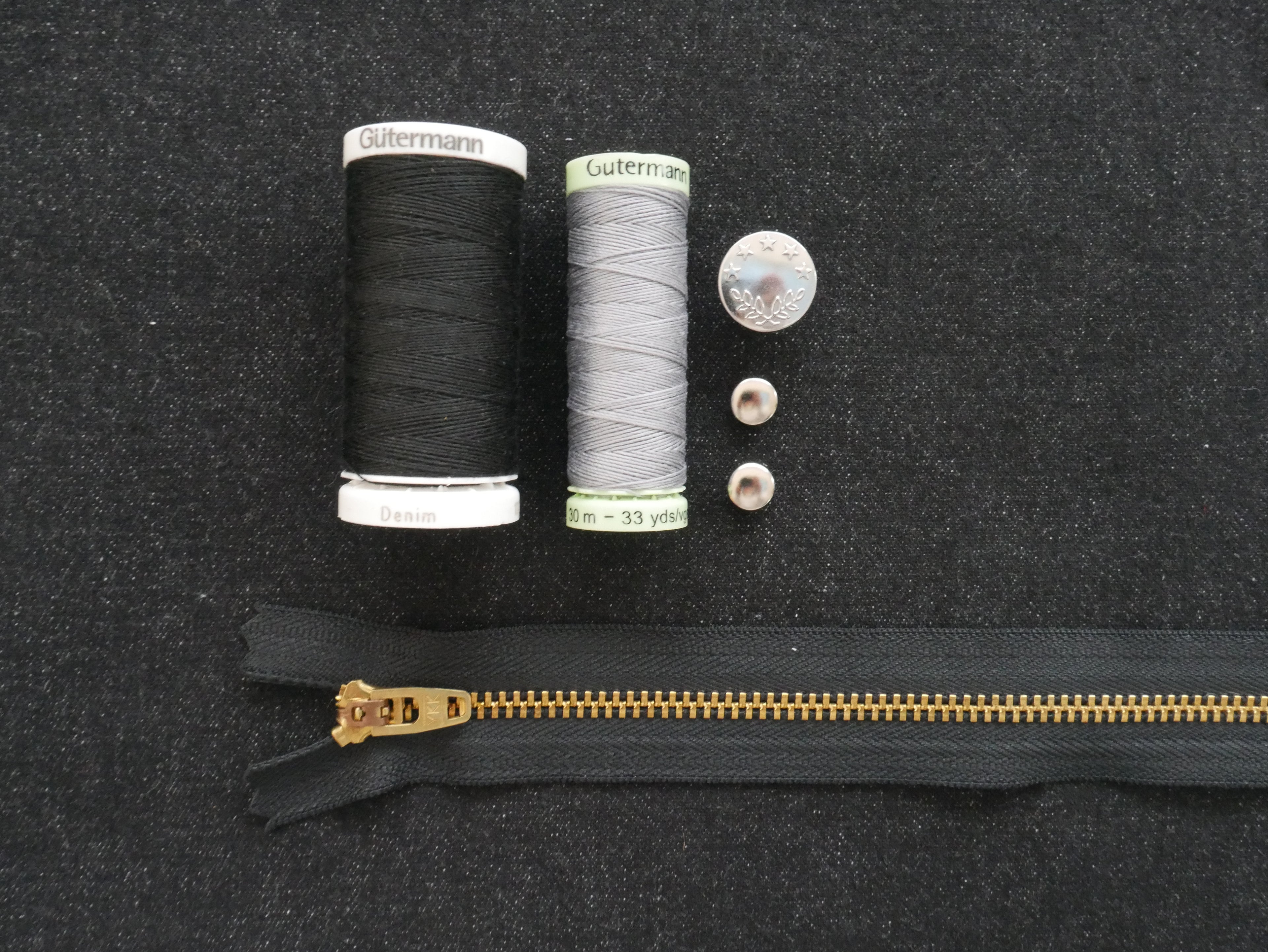 Ginger Jeans Kit - Black Stretch Denim-Flying Bobbins Haberdashery