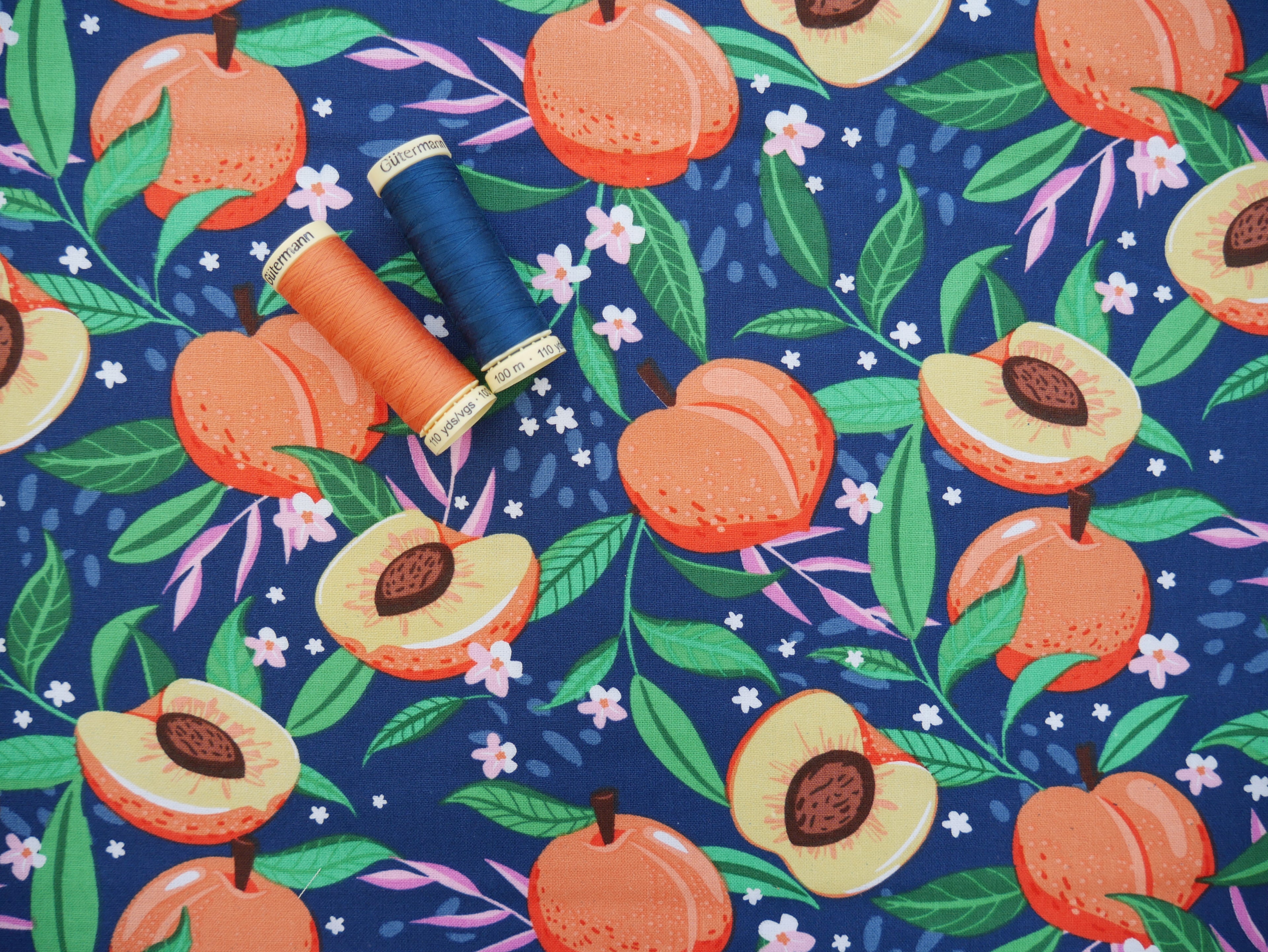 Gone Wild Peaches - 100% Cotton, £9.50 pm-Cotton-Flying Bobbins Haberdashery