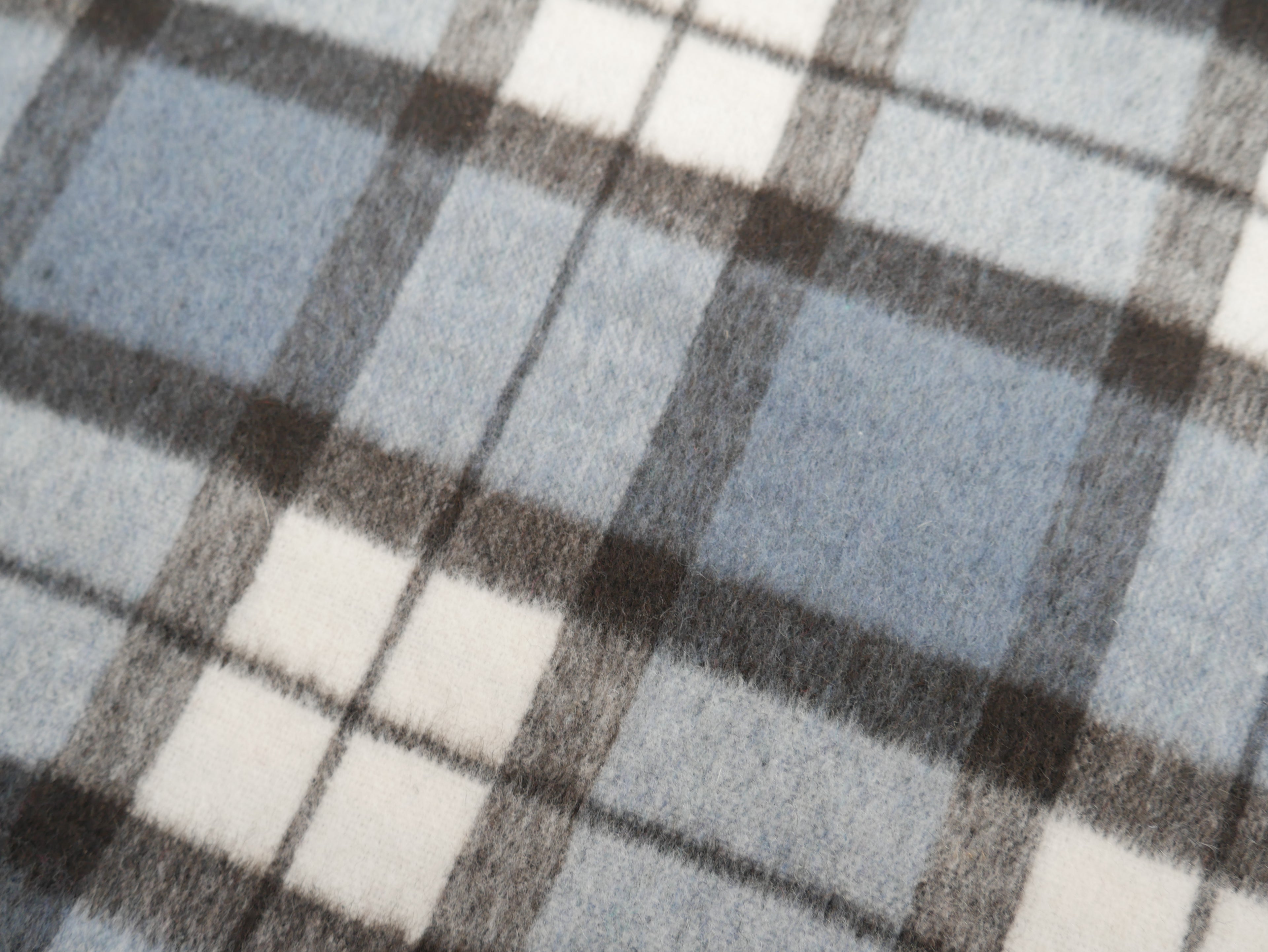 Wool Mix Brushed Check in Sky, £29.50 p/m-Fabric-Flying Bobbins Haberdashery