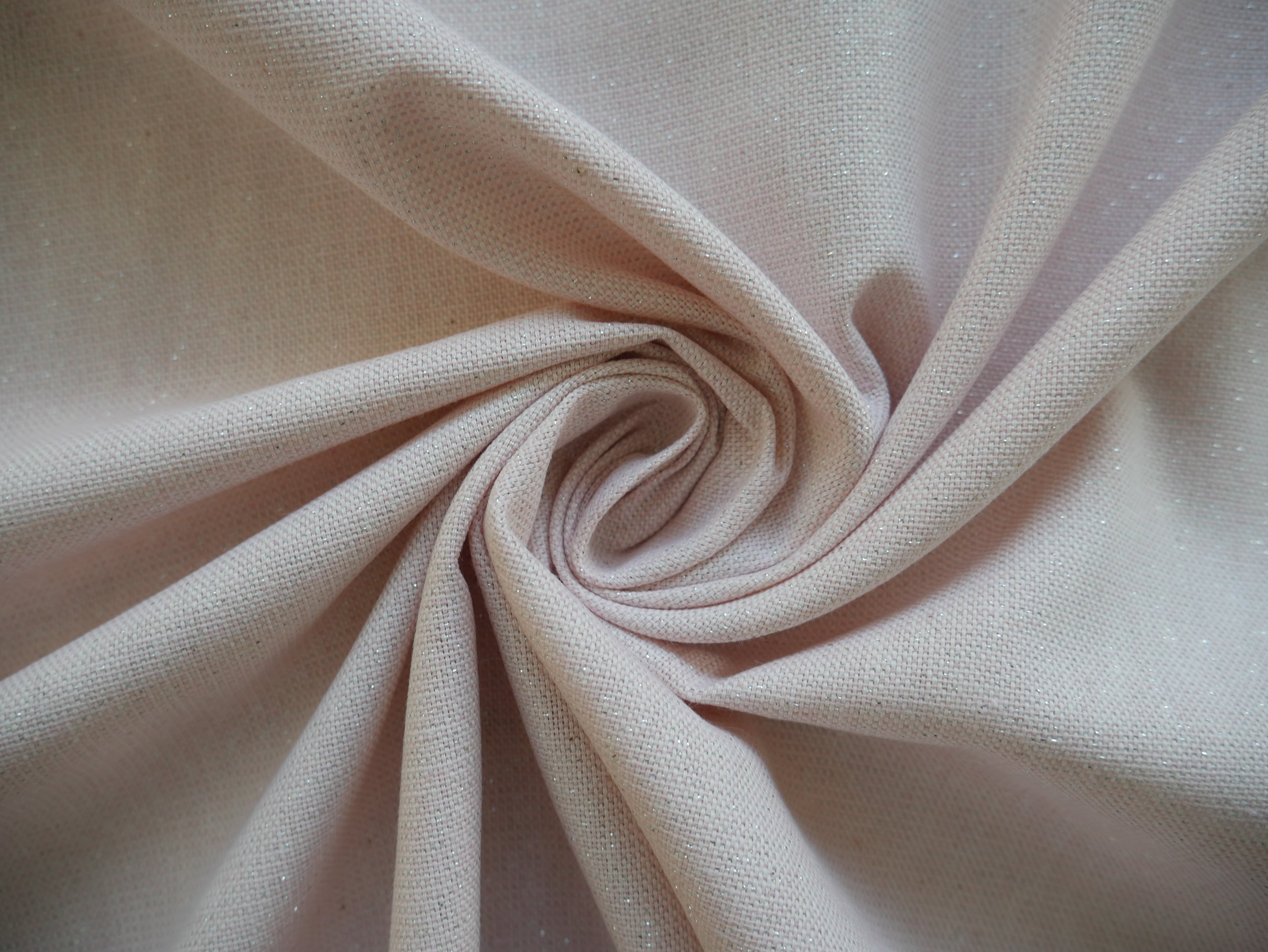 Linen-Look Half Panama with Sparkle - Pink £10.50 p/m-Fabric-Flying Bobbins Haberdashery