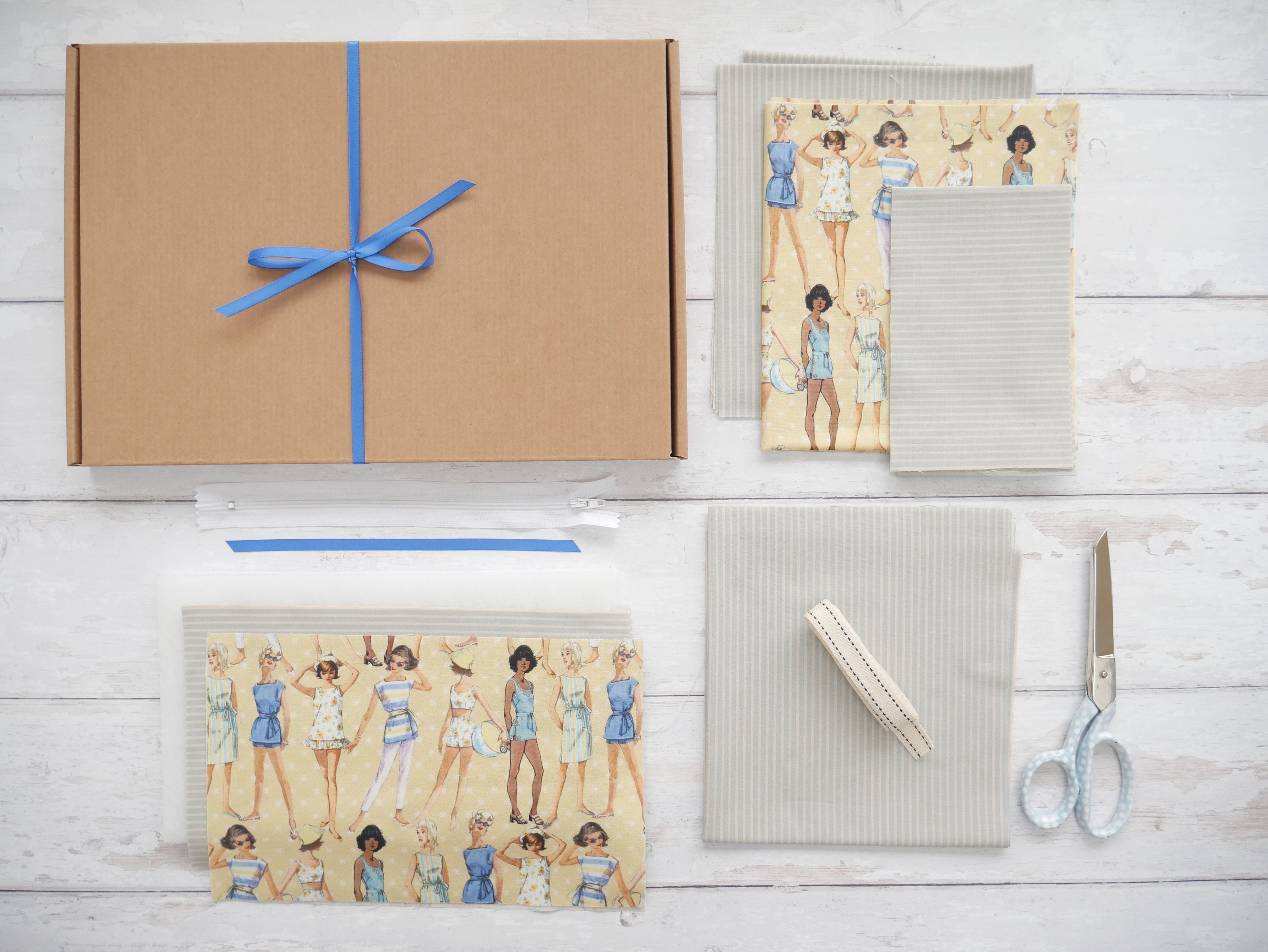 Beginners Trio Sewing Kit - Vintage Beach-Sewing Kit-Flying Bobbins Haberdashery