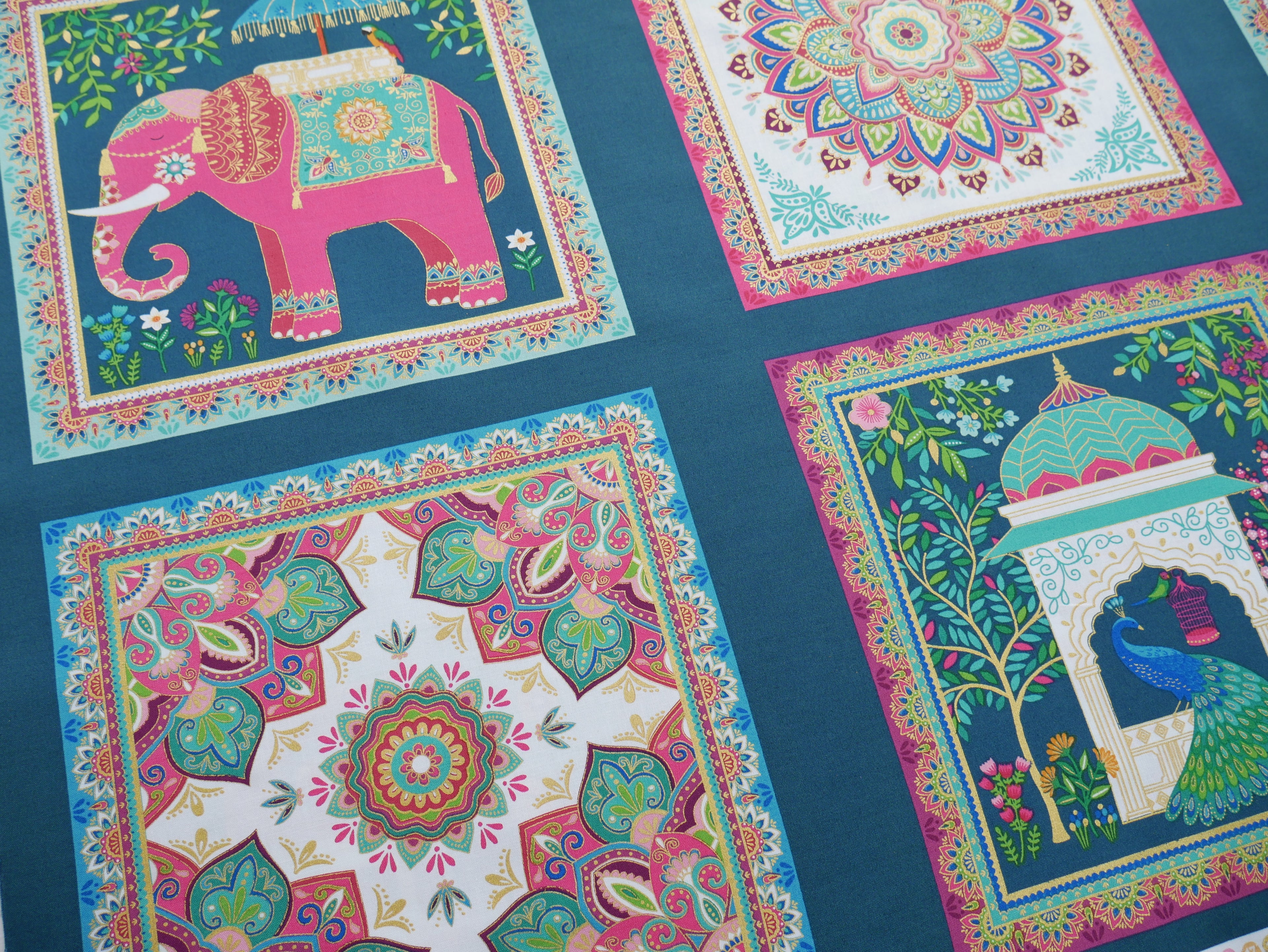 Jaipur Panel Printed Cotton Panel, £7.50-Cotton-Flying Bobbins Haberdashery