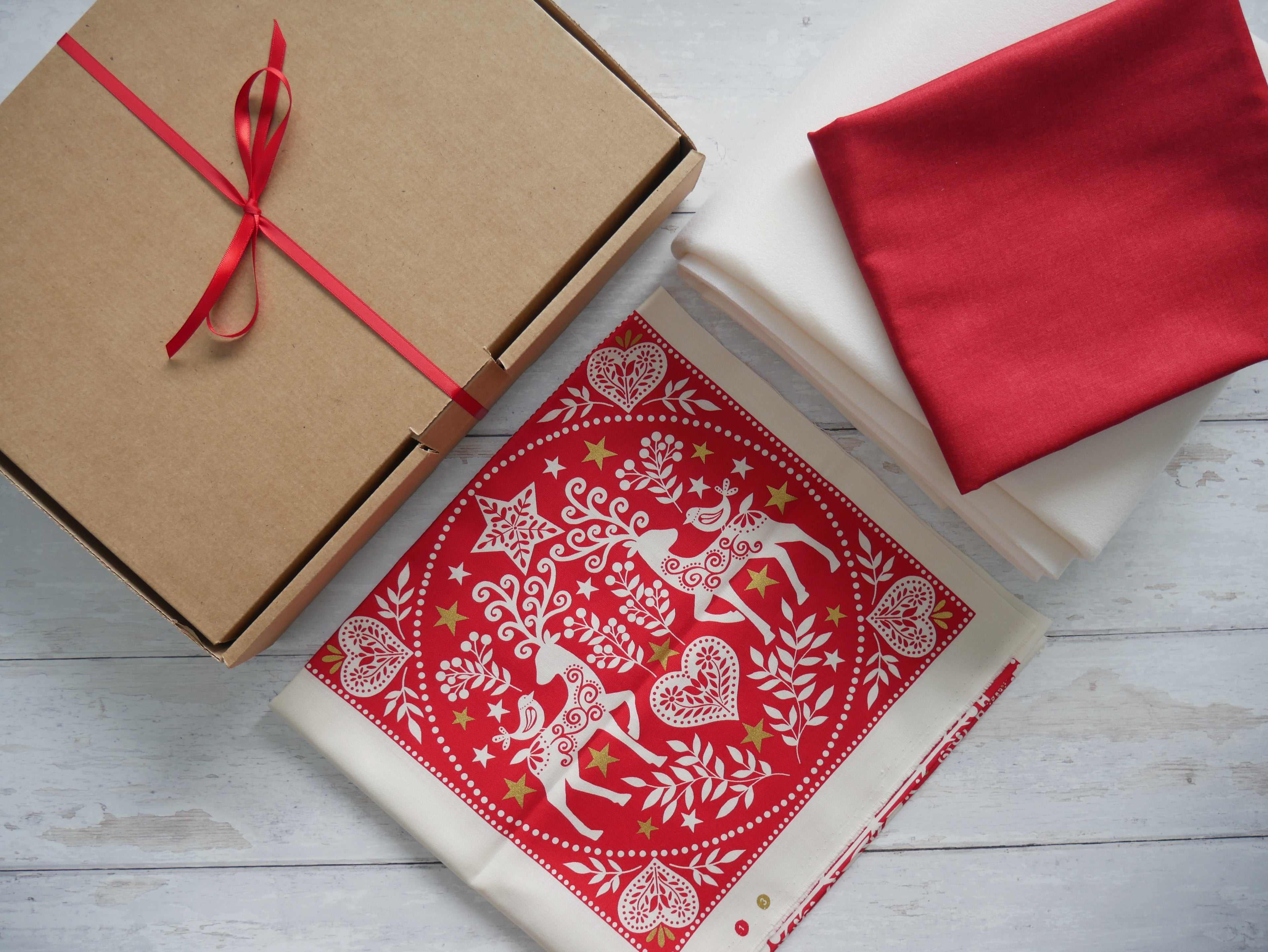 Placemat Making Kit & Sew-Along, Red-Cotton-Flying Bobbins Haberdashery