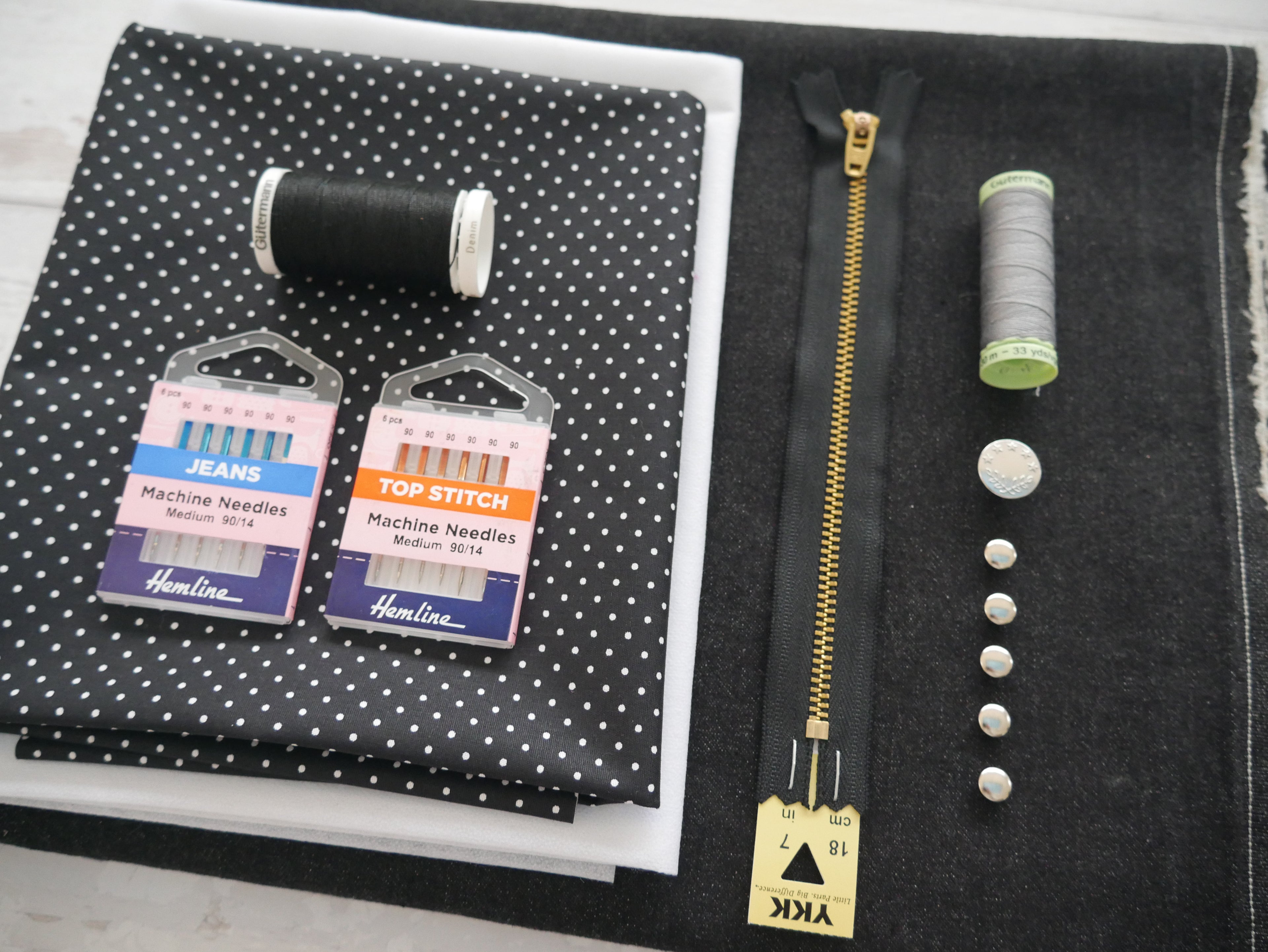 Ginger Jeans Kit - Black Stretch Denim-Flying Bobbins Haberdashery