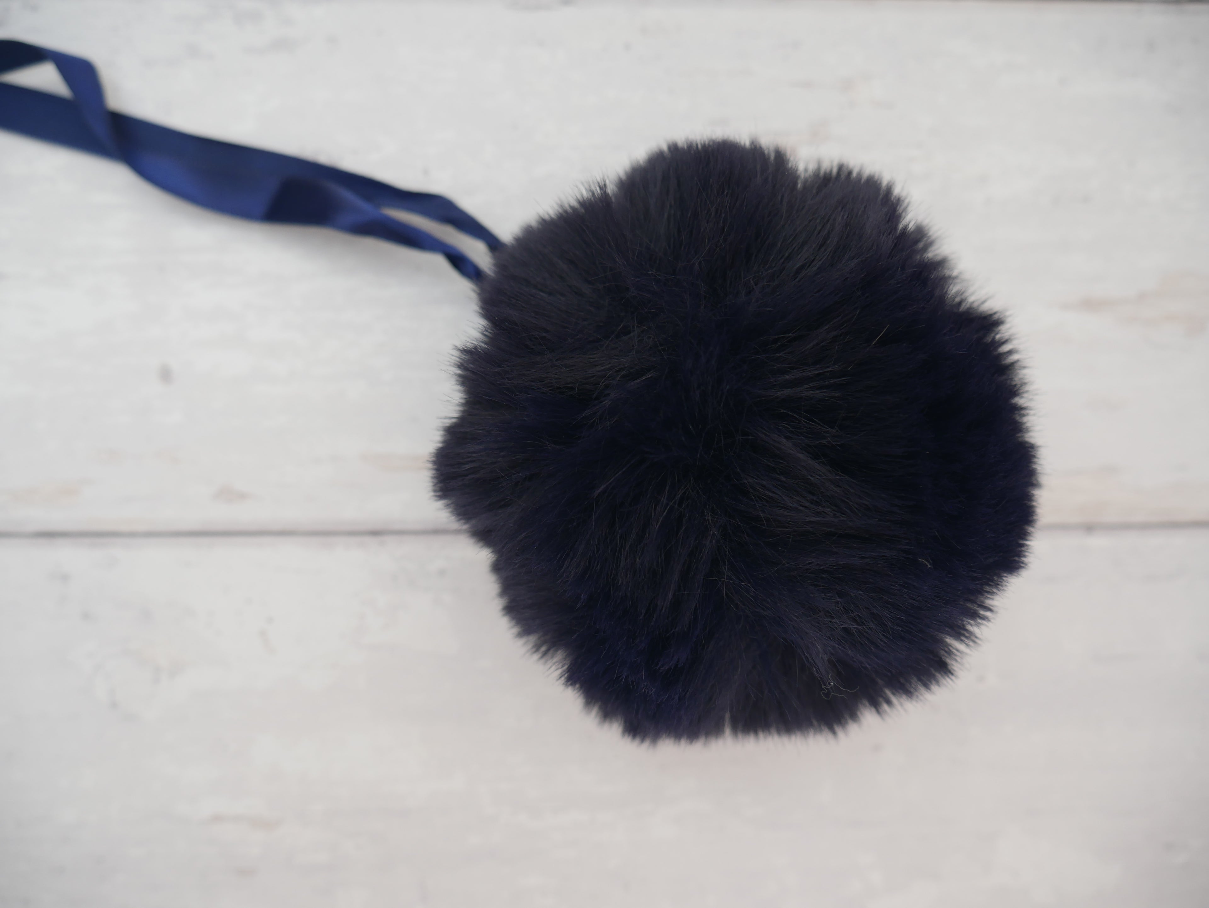 Fur Pom Pom, Navy-Flying Bobbins Haberdashery