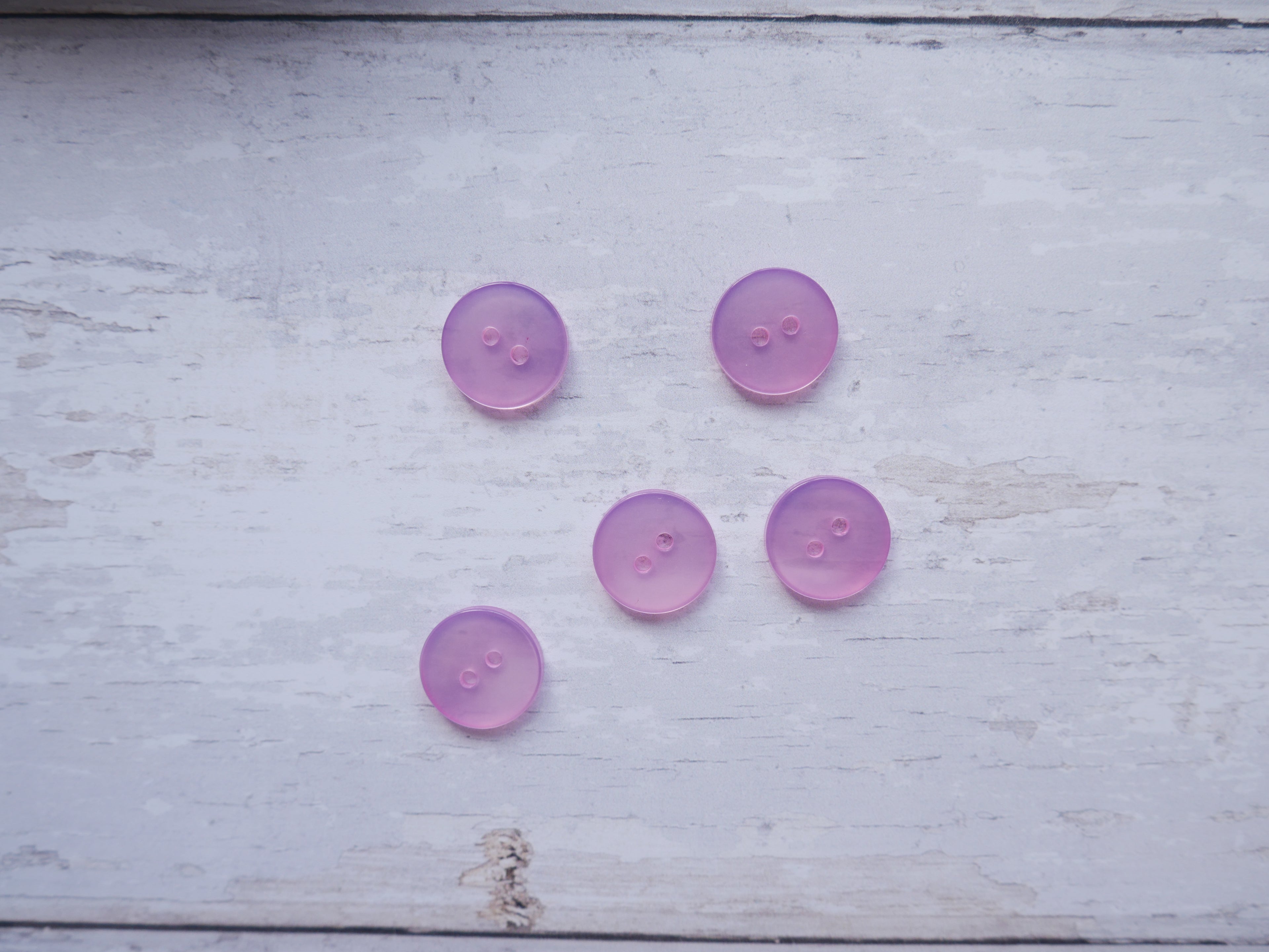 2-Hole 15mm Button in Pink-Button-Flying Bobbins Haberdashery