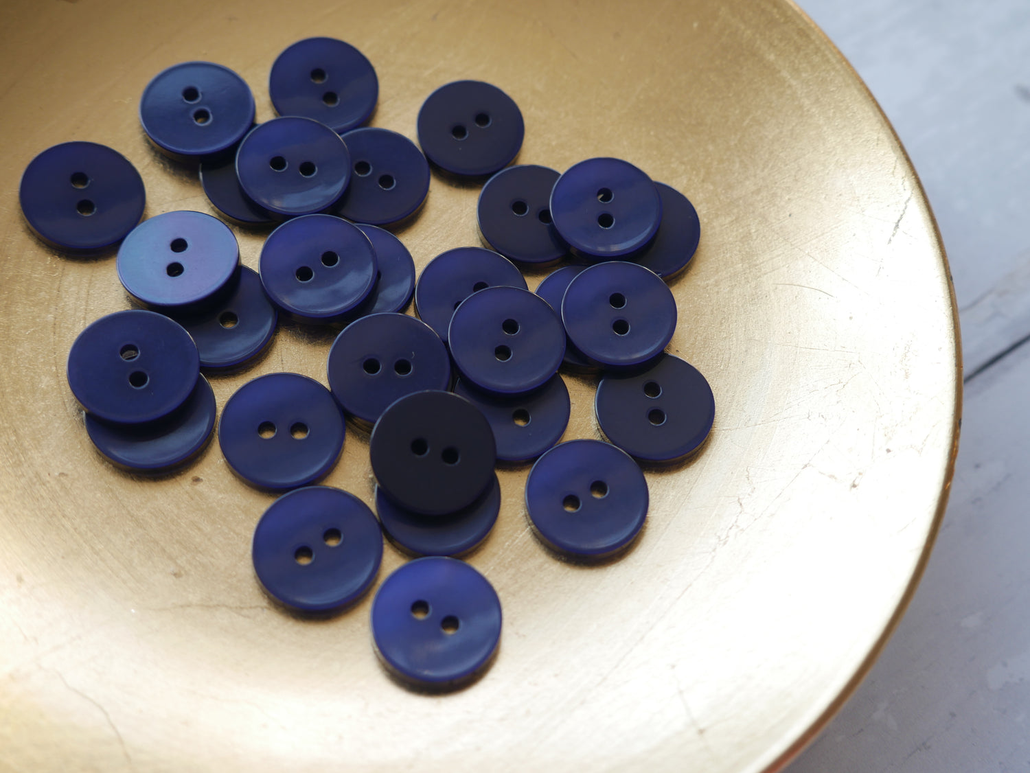 2-Hole 15mm Button in Navy-Button-Flying Bobbins Haberdashery