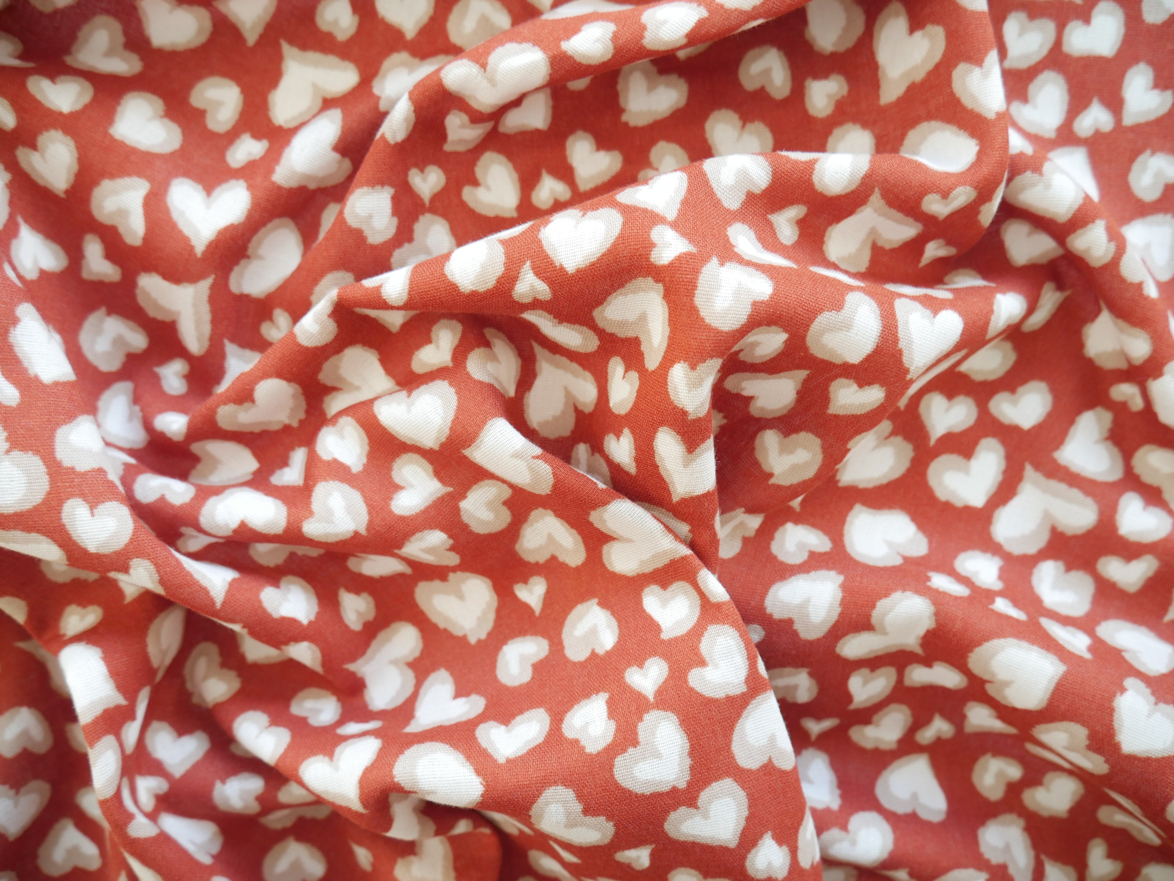 Painted Hearts Double Gauze £8.00 p/m-Flying Bobbins Haberdashery