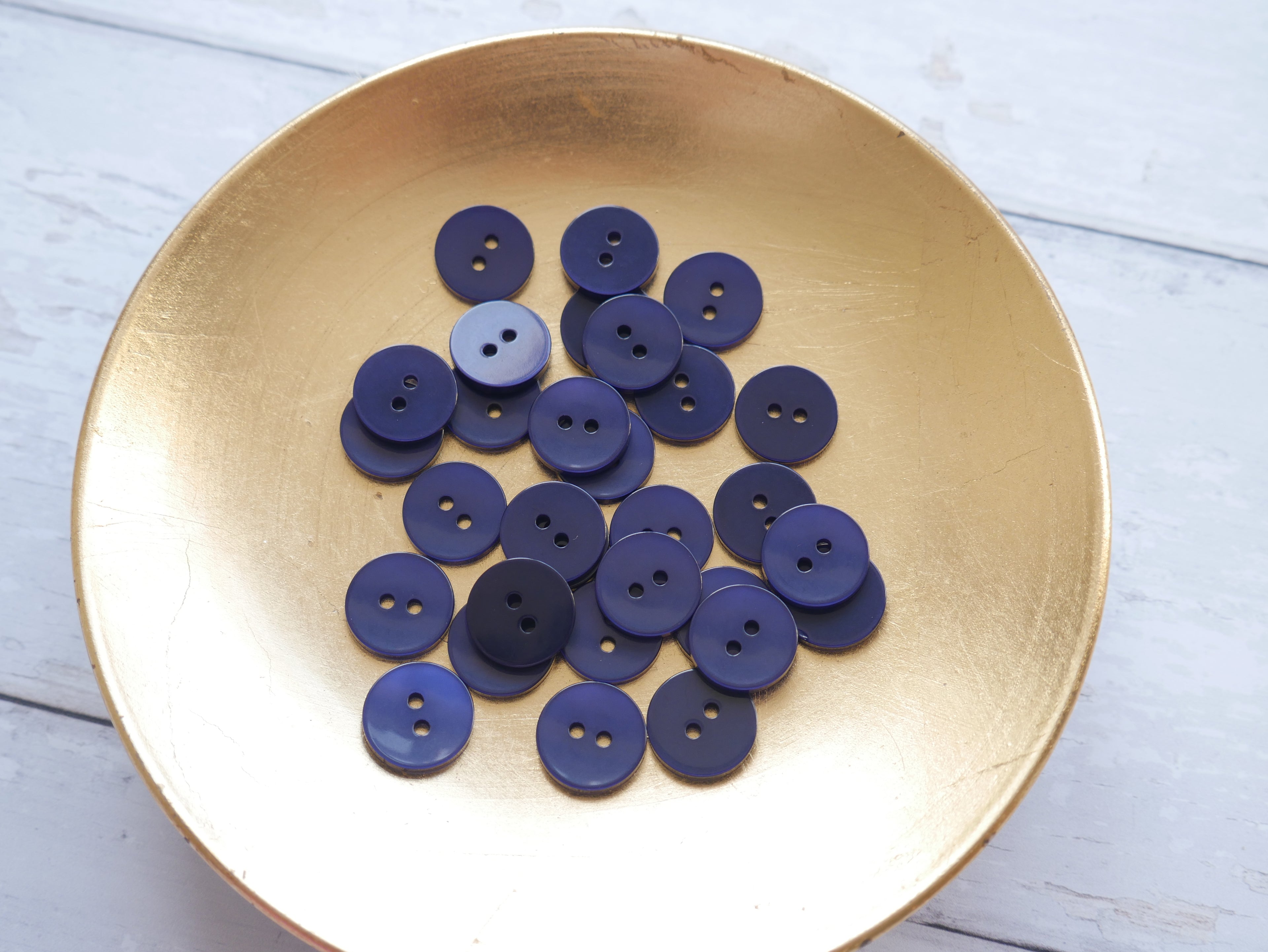 2-Hole 15mm Button in Navy-Button-Flying Bobbins Haberdashery