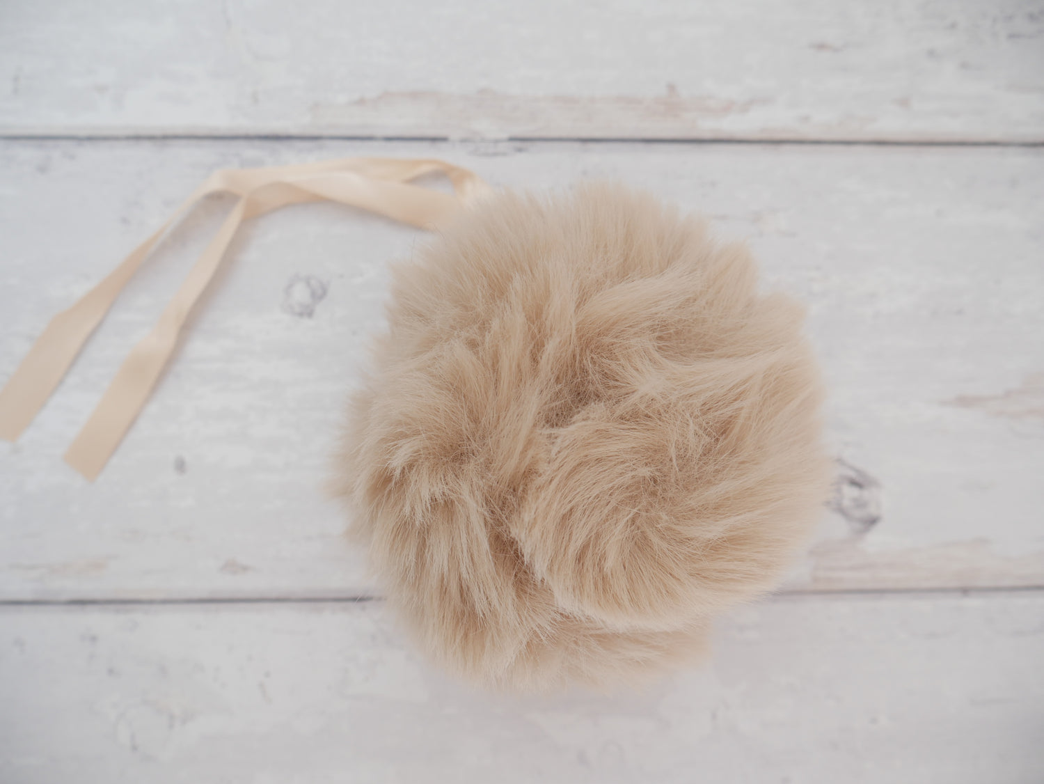 Fur Pom Pom, Natural-Flying Bobbins Haberdashery