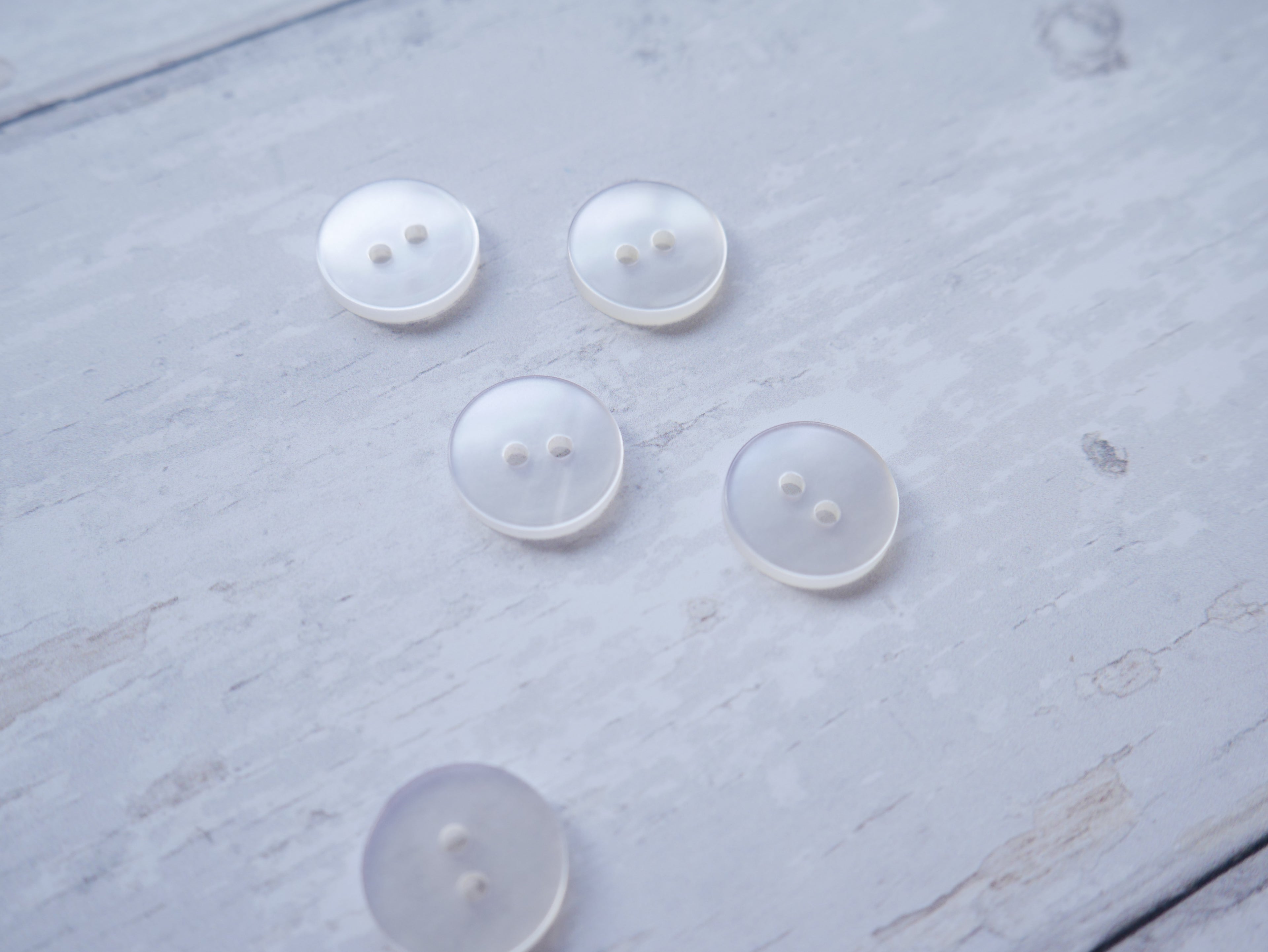2-Hole 15mm Button in White-Button-Flying Bobbins Haberdashery