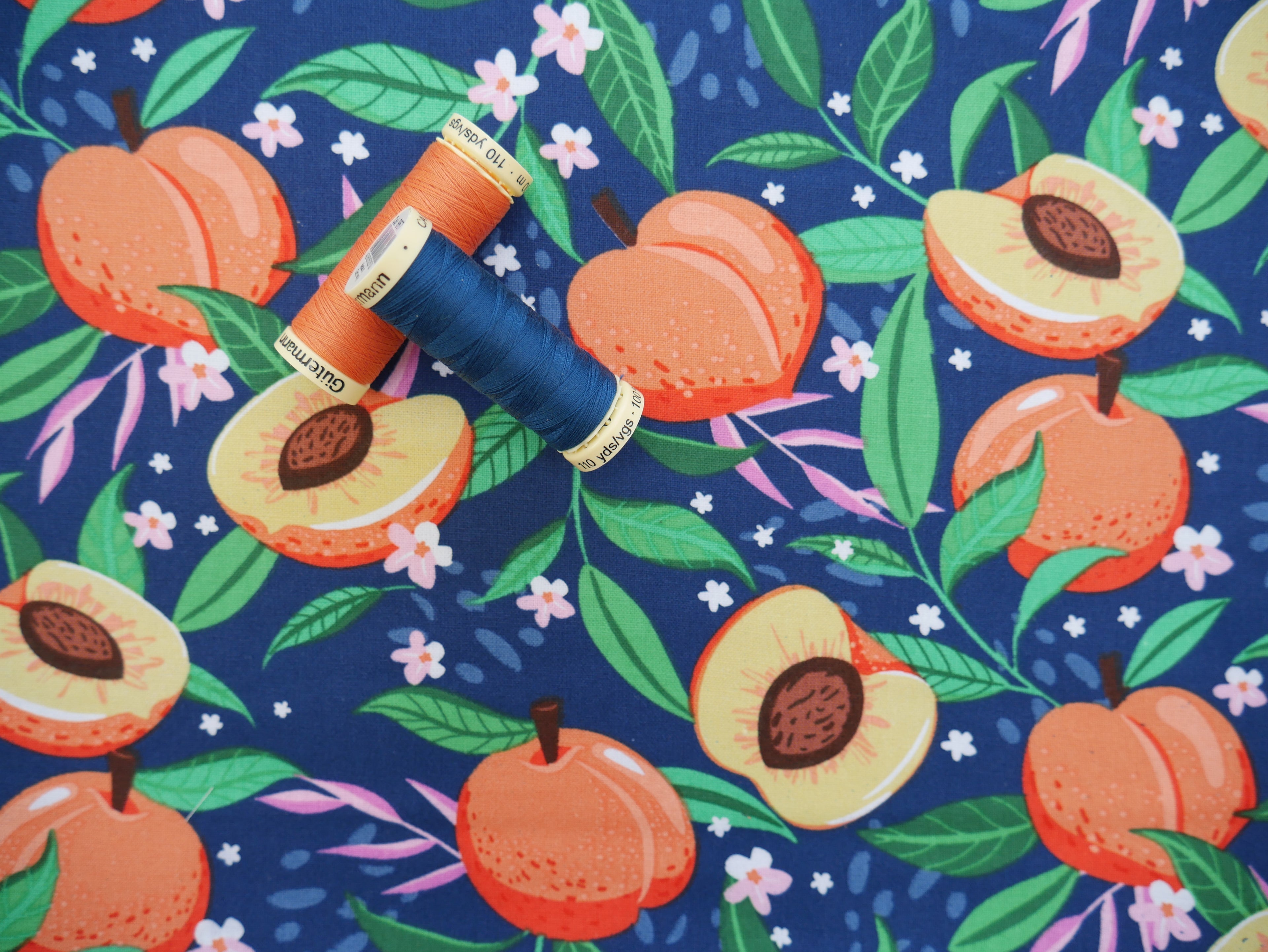 Gone Wild Peaches - 100% Cotton, £9.50 pm-Cotton-Flying Bobbins Haberdashery