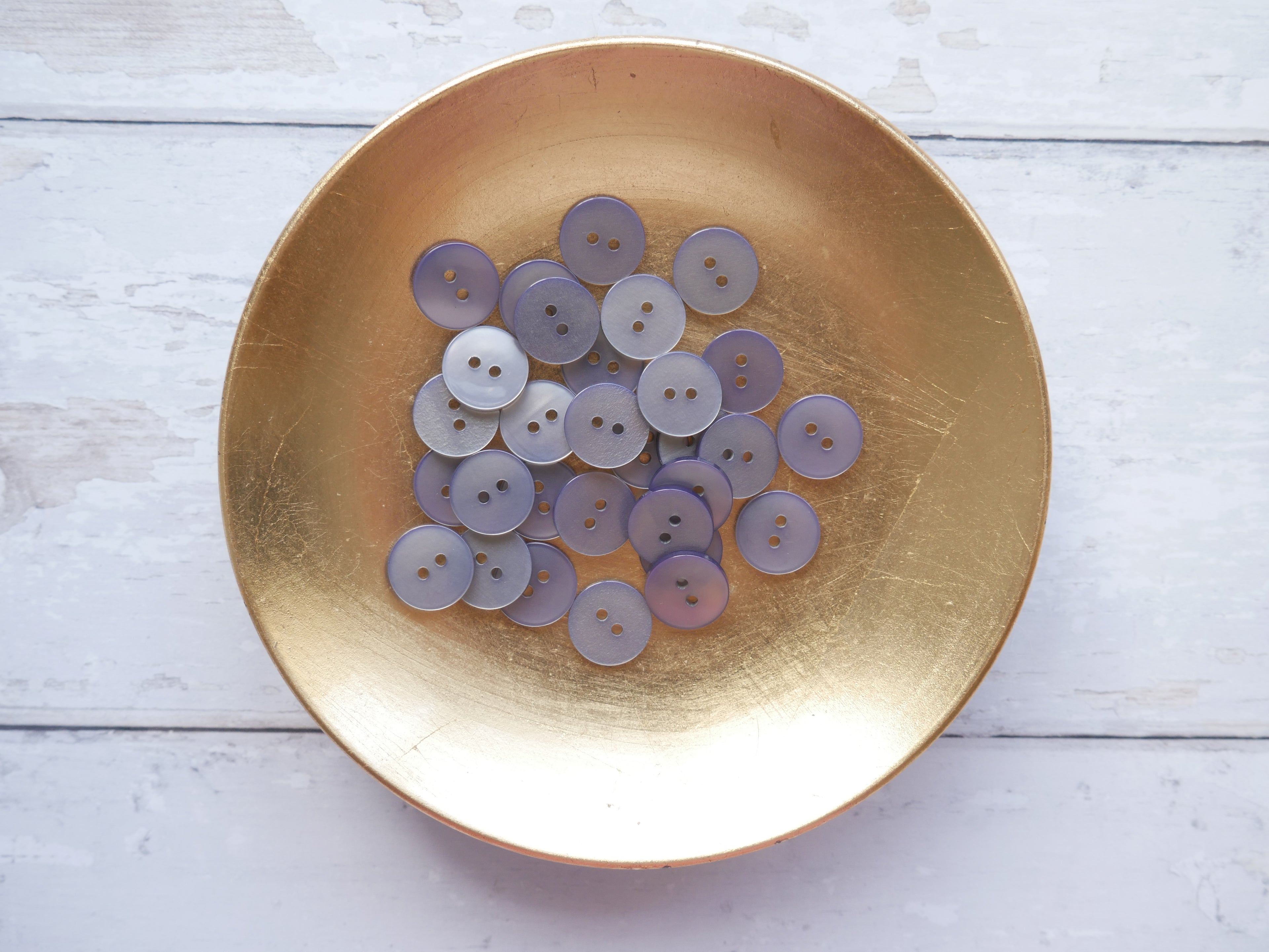 2-Hole 15mm Button in Smoke-Button-Flying Bobbins Haberdashery