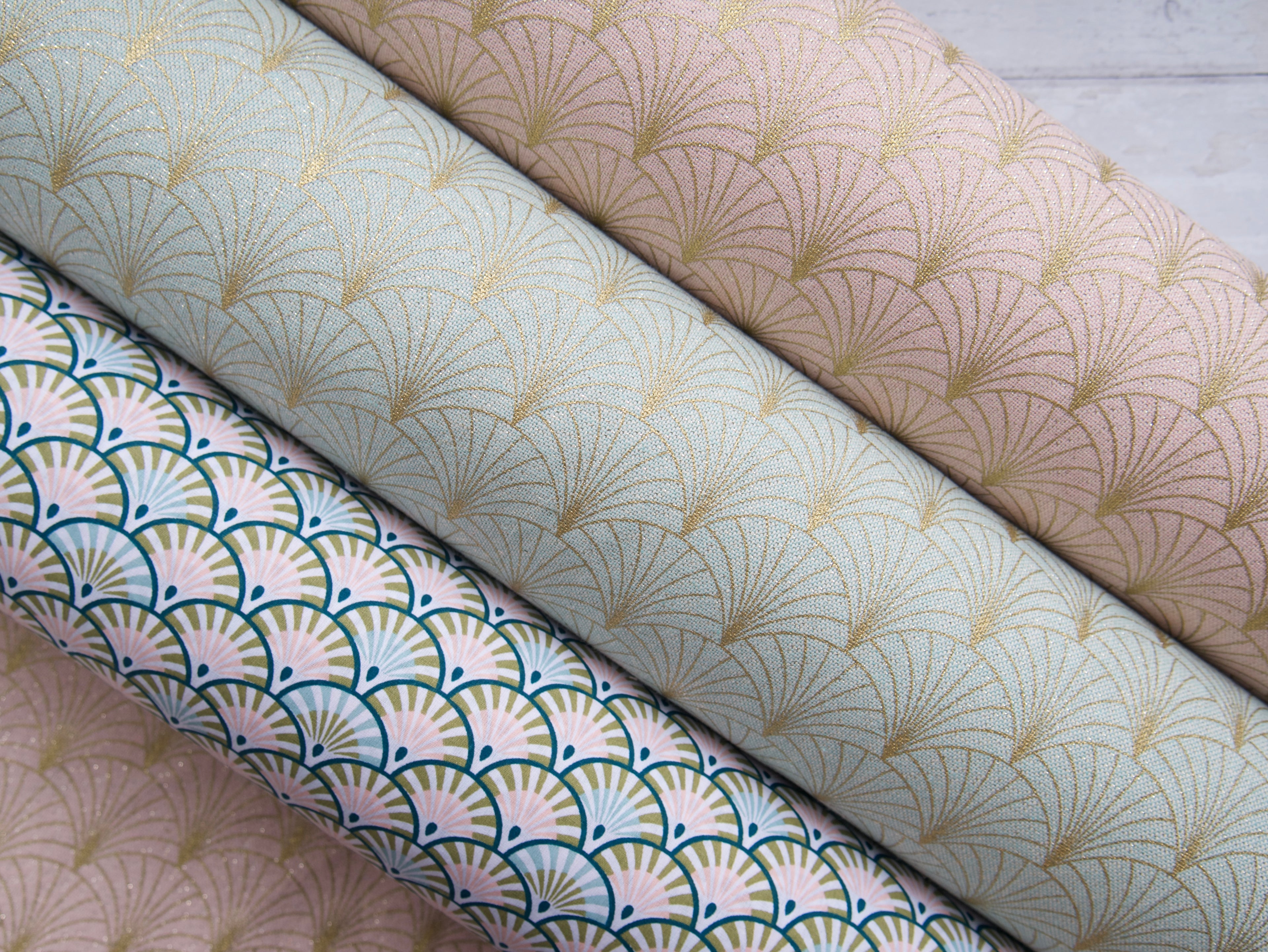 Art Deco Sparkle Half Panama, Pink £15 p/m-Fabric-Flying Bobbins Haberdashery