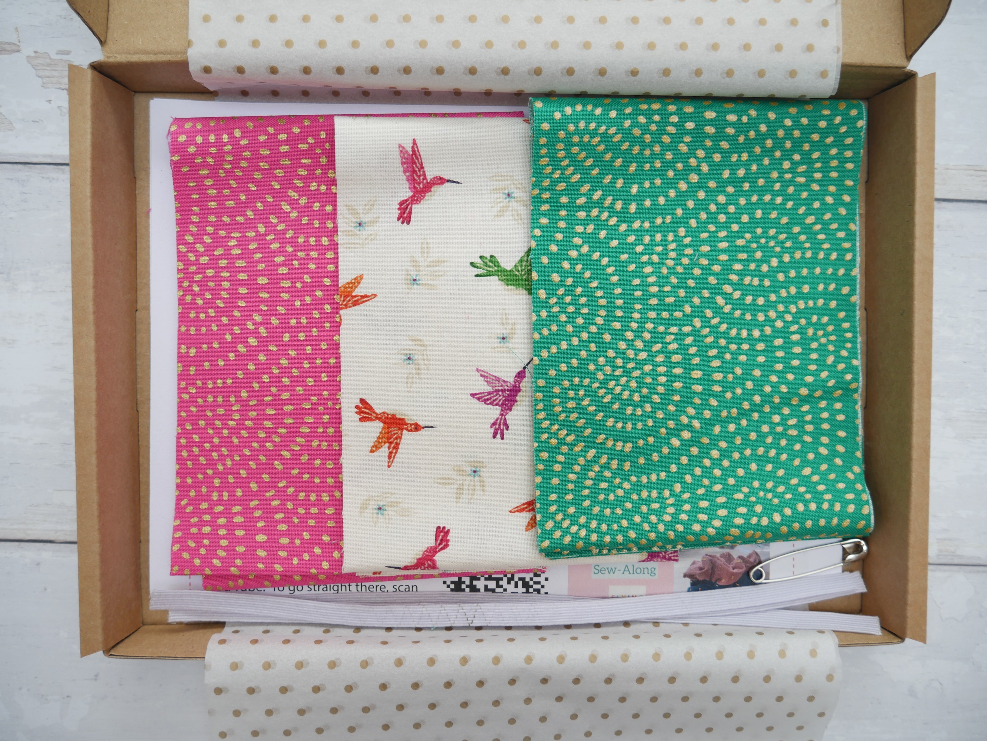 Scrunchie Trio - Hummingbirds-Sewing Kit-Flying Bobbins Haberdashery