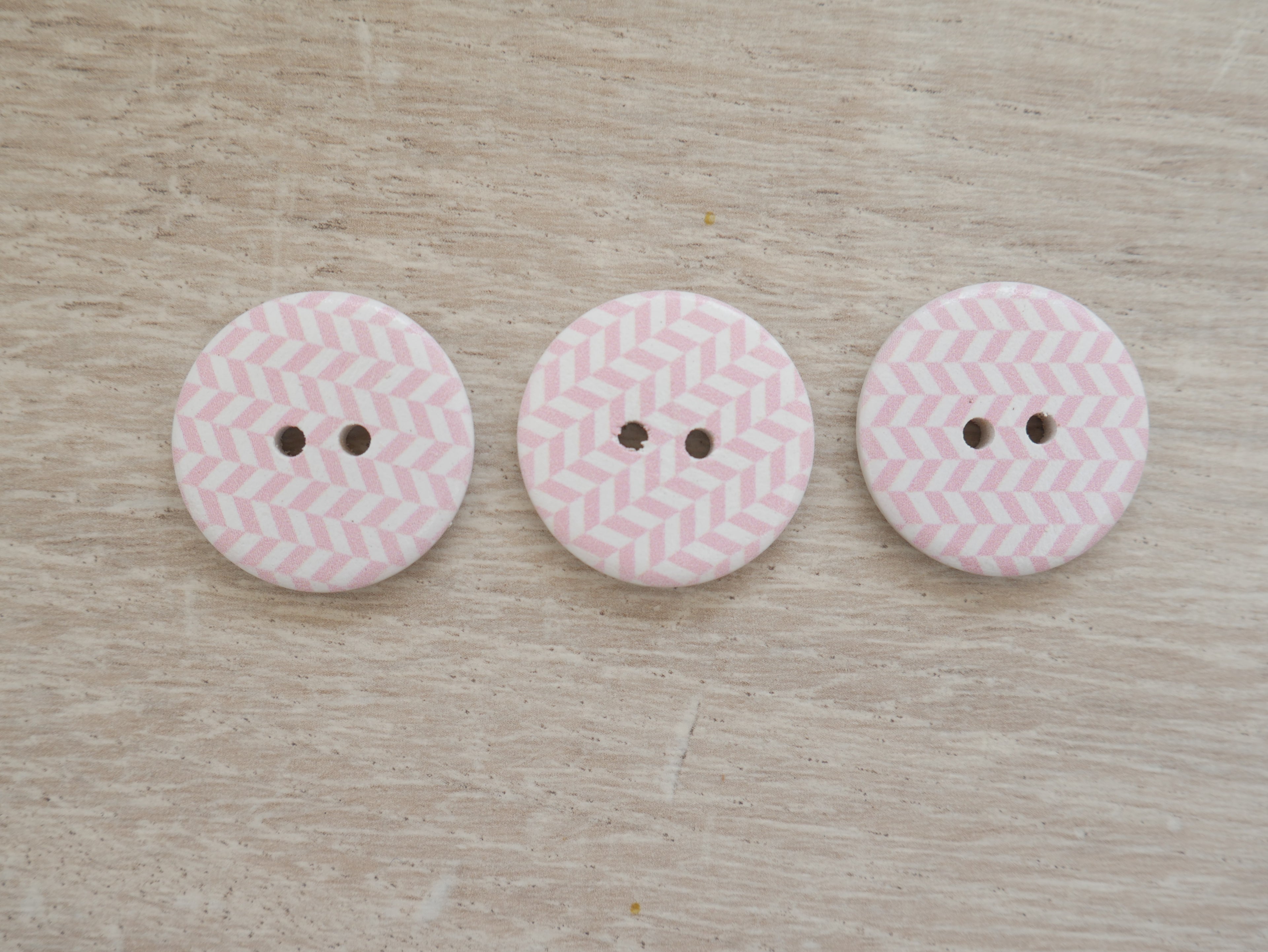 2-Hole Painted Button - Chevron-Buttons-Flying Bobbins Haberdashery