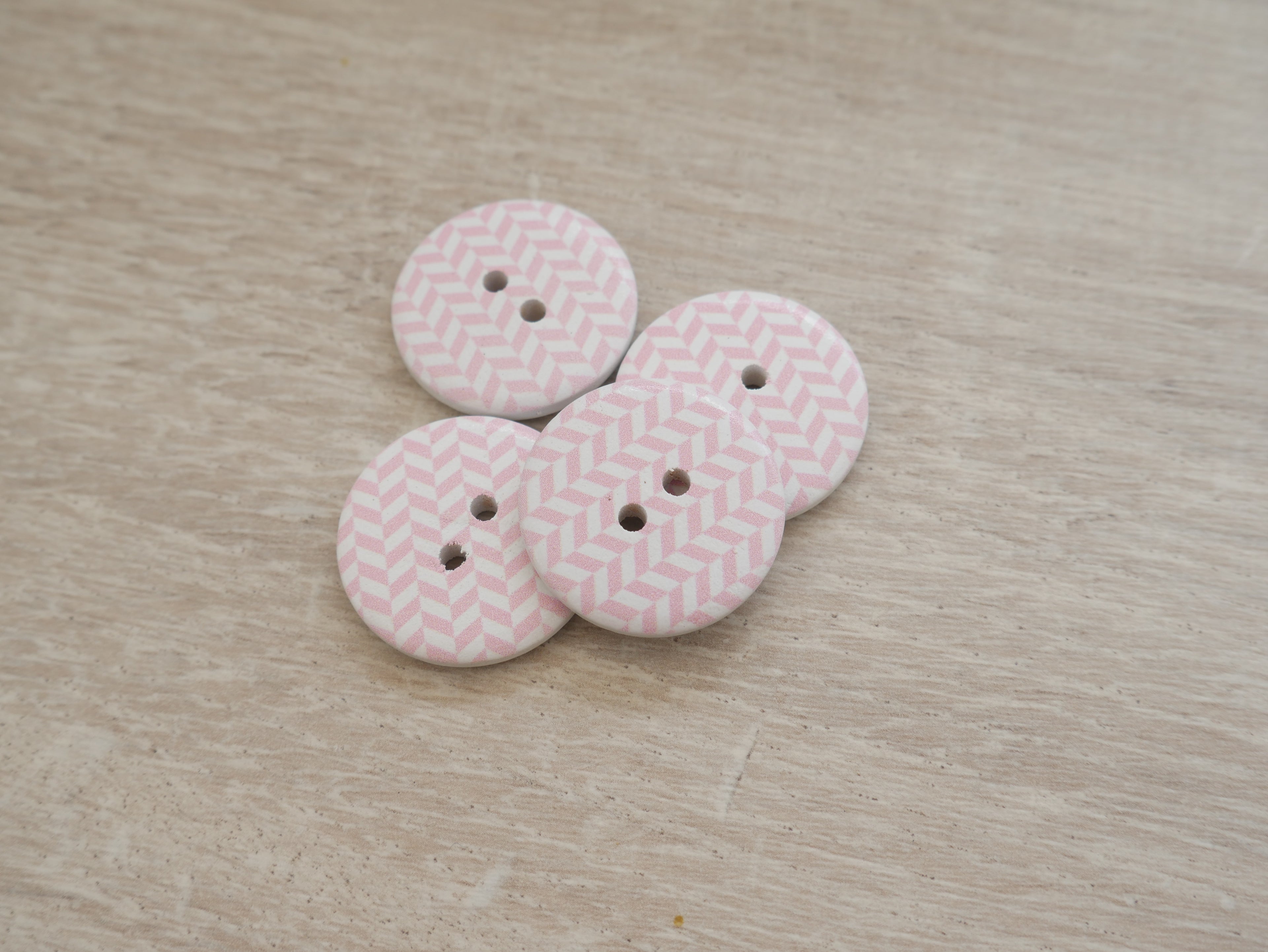2-Hole Painted Button - Chevron-Buttons-Flying Bobbins Haberdashery