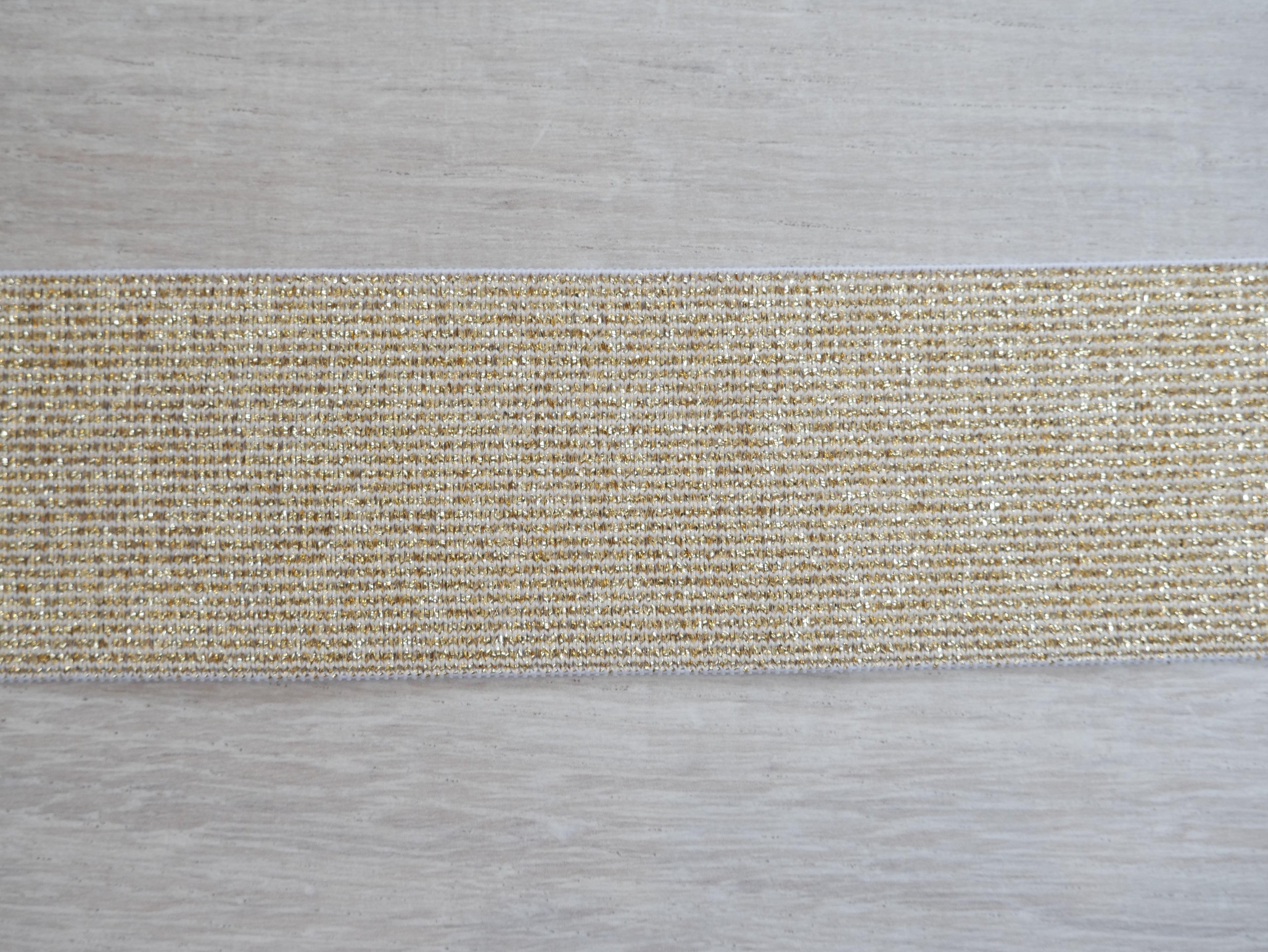 Metallic Gold Waistband Elastic, 40mm-Elastic-Flying Bobbins Haberdashery