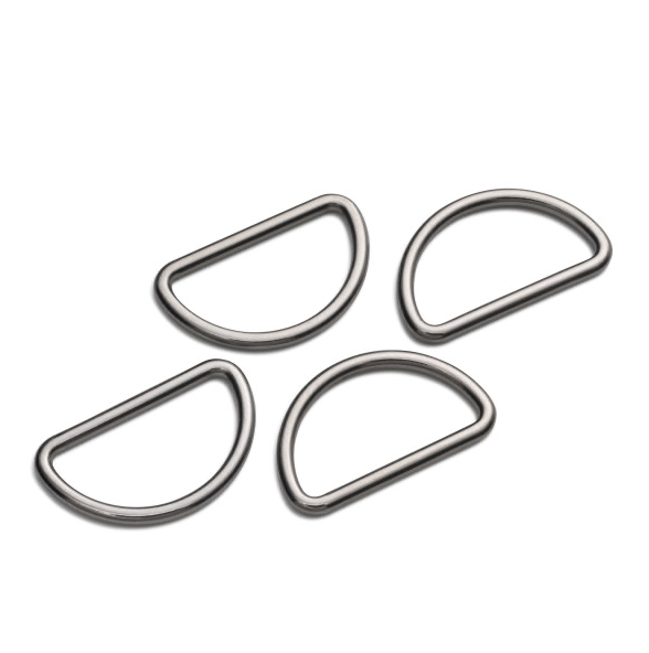Prym 30mm D-Ring, Pack of 4, Gunmetal-Trim-Flying Bobbins Haberdashery
