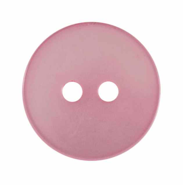 2-Hole 15mm Button in Pink-Button-Flying Bobbins Haberdashery