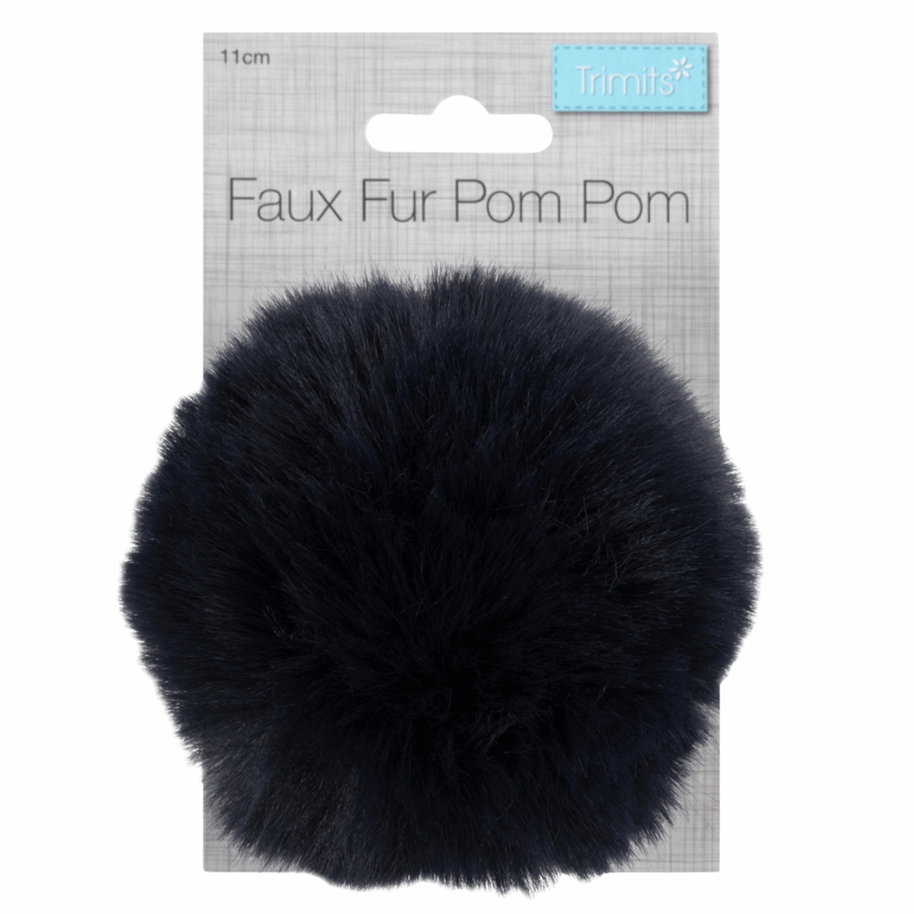 Fur Pom Pom, Navy-Flying Bobbins Haberdashery